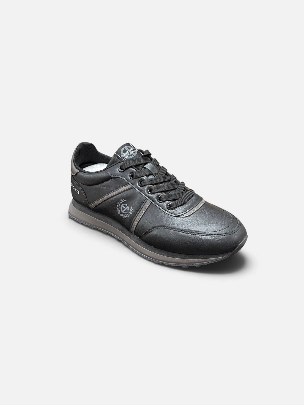 Sneakers da uomo Enrico Coveri modello Gordon nere con dettagli grigi, disponibili presso Alex Calzature