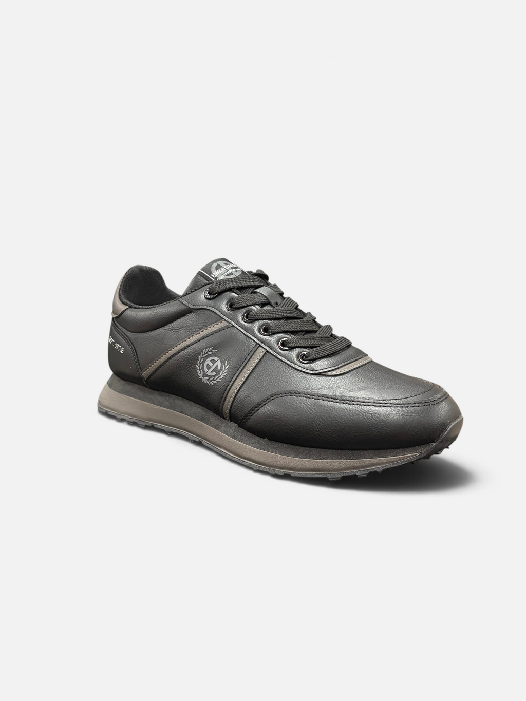 Sneakers da uomo Enrico Coveri modello Gordon nere con dettagli grigi, disponibili presso Alex Calzature
