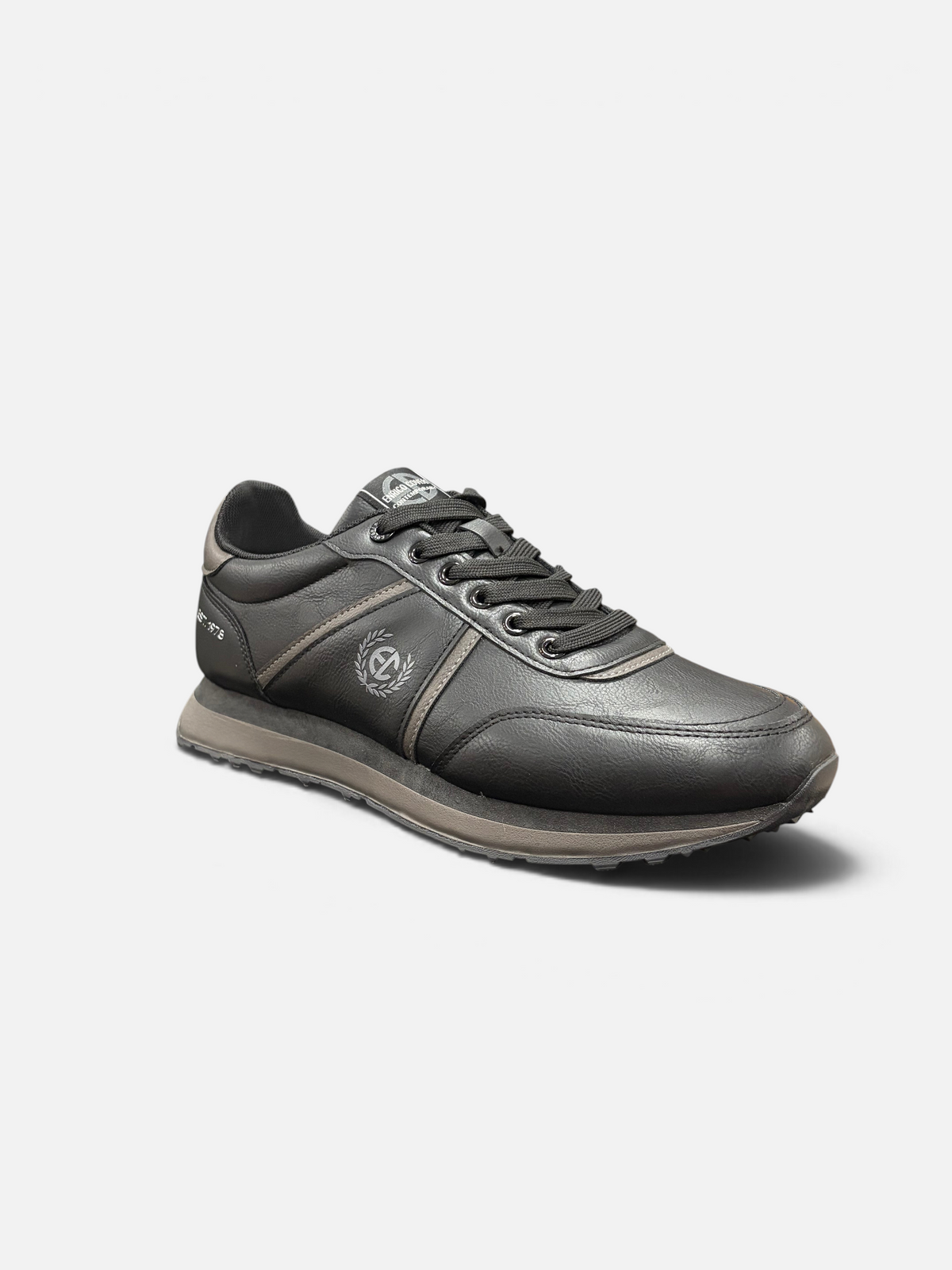 Sneakers da uomo Enrico Coveri modello Gordon nere con dettagli grigi, disponibili presso Alex Calzature