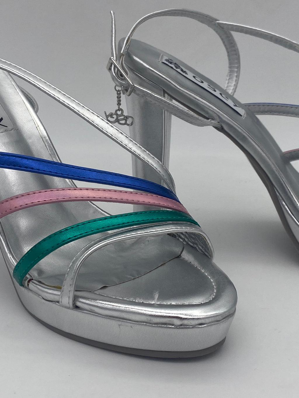 Osey - Sandalo Laminato Argento/Multicolor