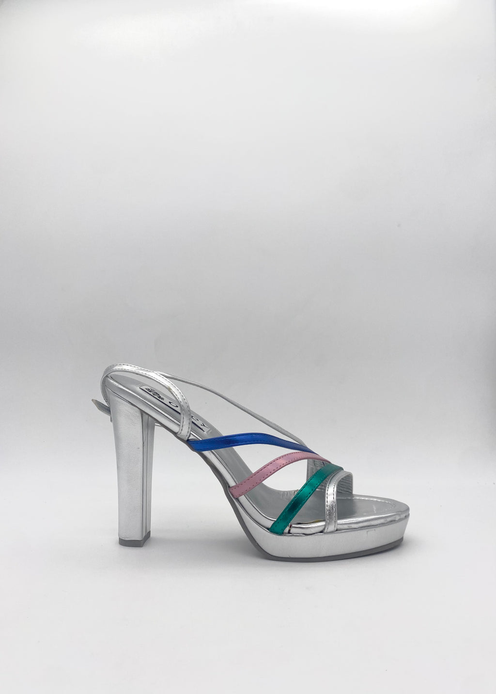 Osey - Sandalo Laminato Argento/Multicolor
