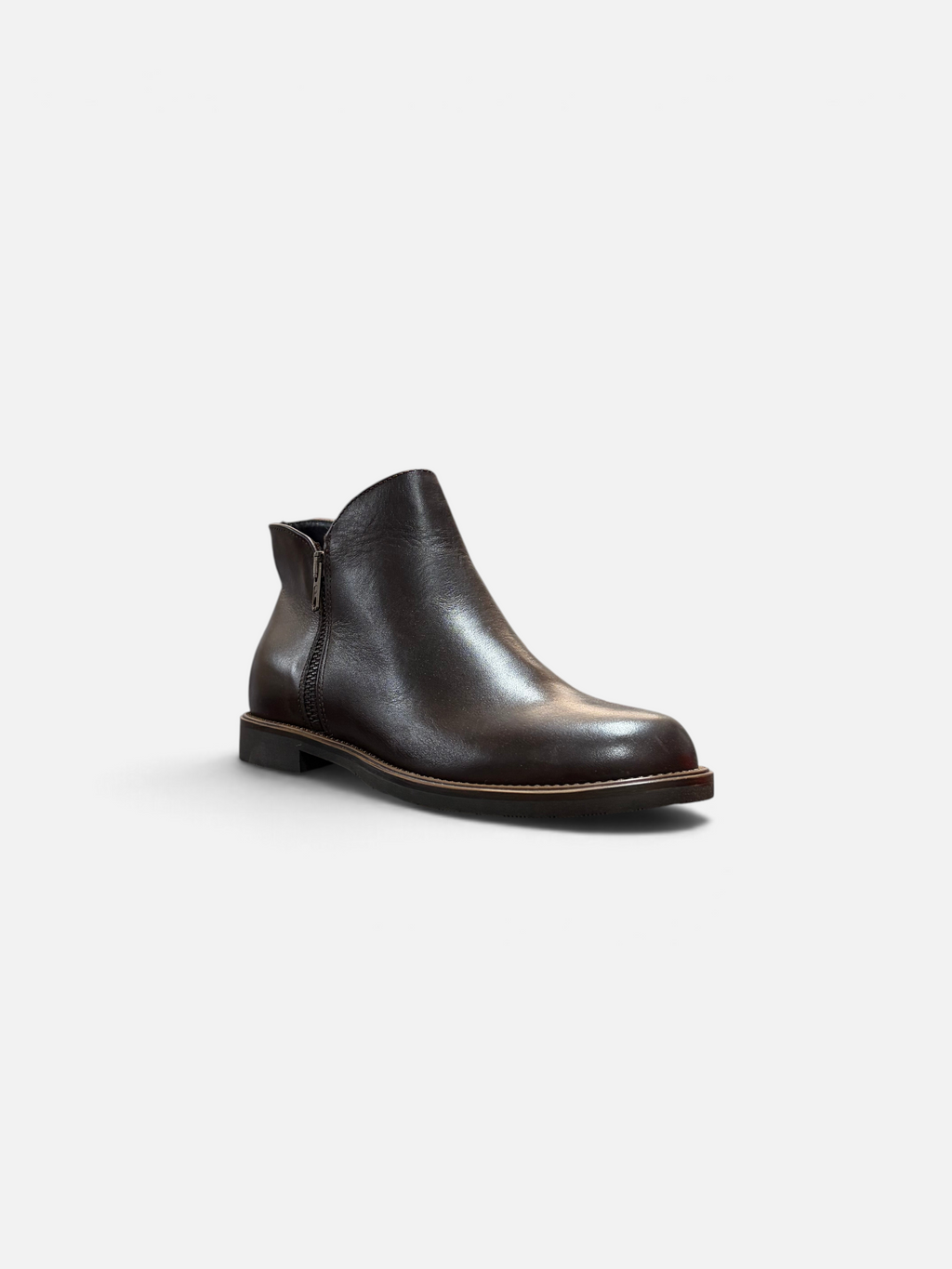 Stivaletto da donna Easy'n Rose in pelle marrone scuro con chiusura a zip laterale, proposto da Alex Calzature.