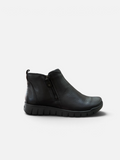 Stivaletto donna Easy'n Rose nero in pelle con cerniera laterale e suola carrarmato, disponibile da Alex Calzature