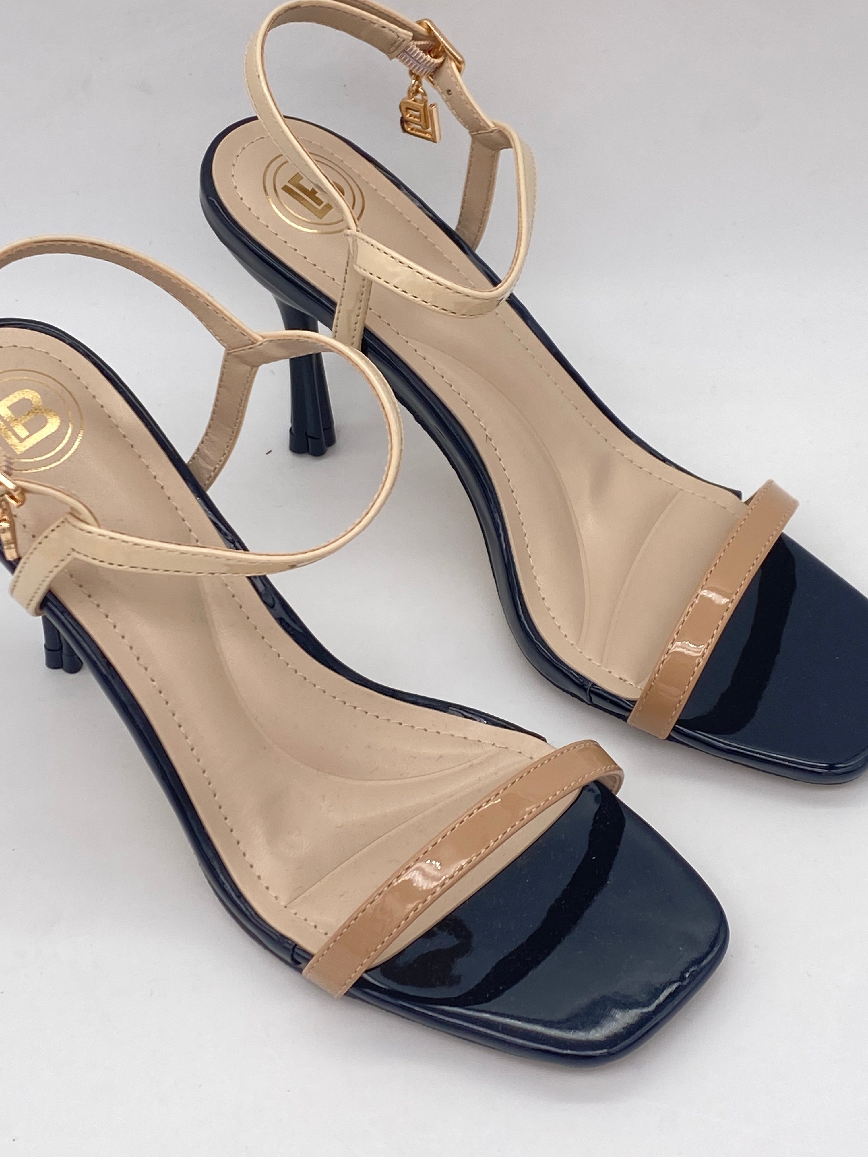 LAURA BIAGIOTTI - Sandali con tacco art.8995 Nero/Beige - Donna