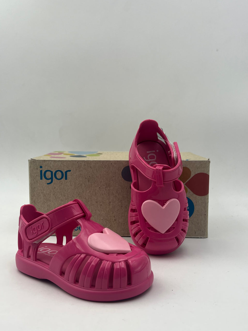 IGOR - Sandali Lucidi Cuore Rosa/Giallo - PRIMI PASSI