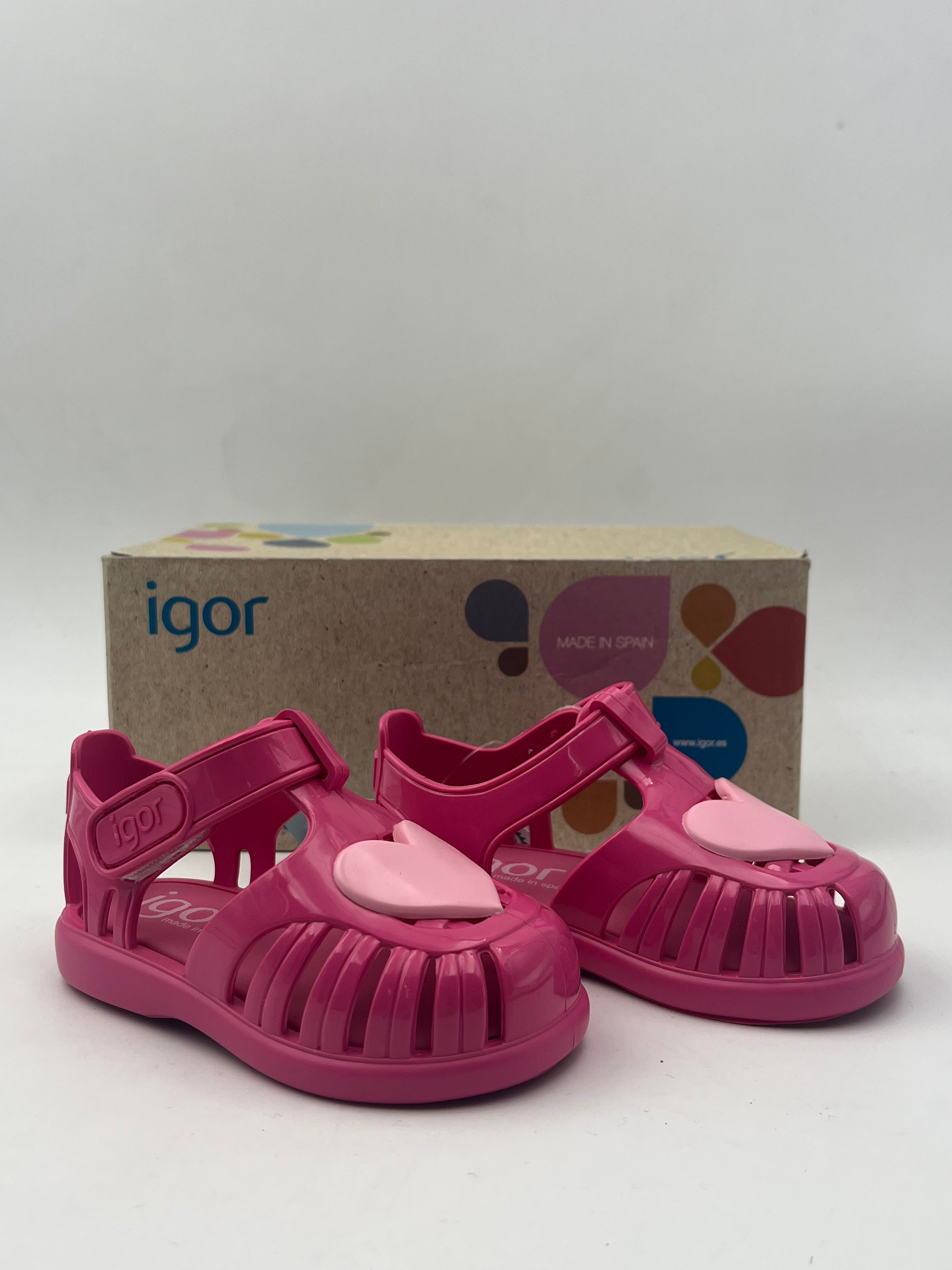 IGOR - Sandali Lucidi Cuore Rosa/Giallo - PRIMI PASSI