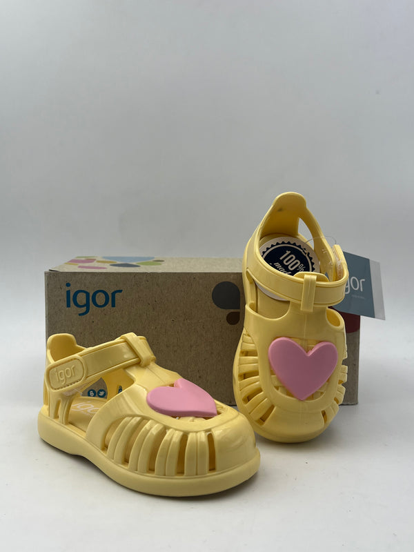 IGOR - Sandali Lucidi Cuore Rosa/Giallo - PRIMI PASSI