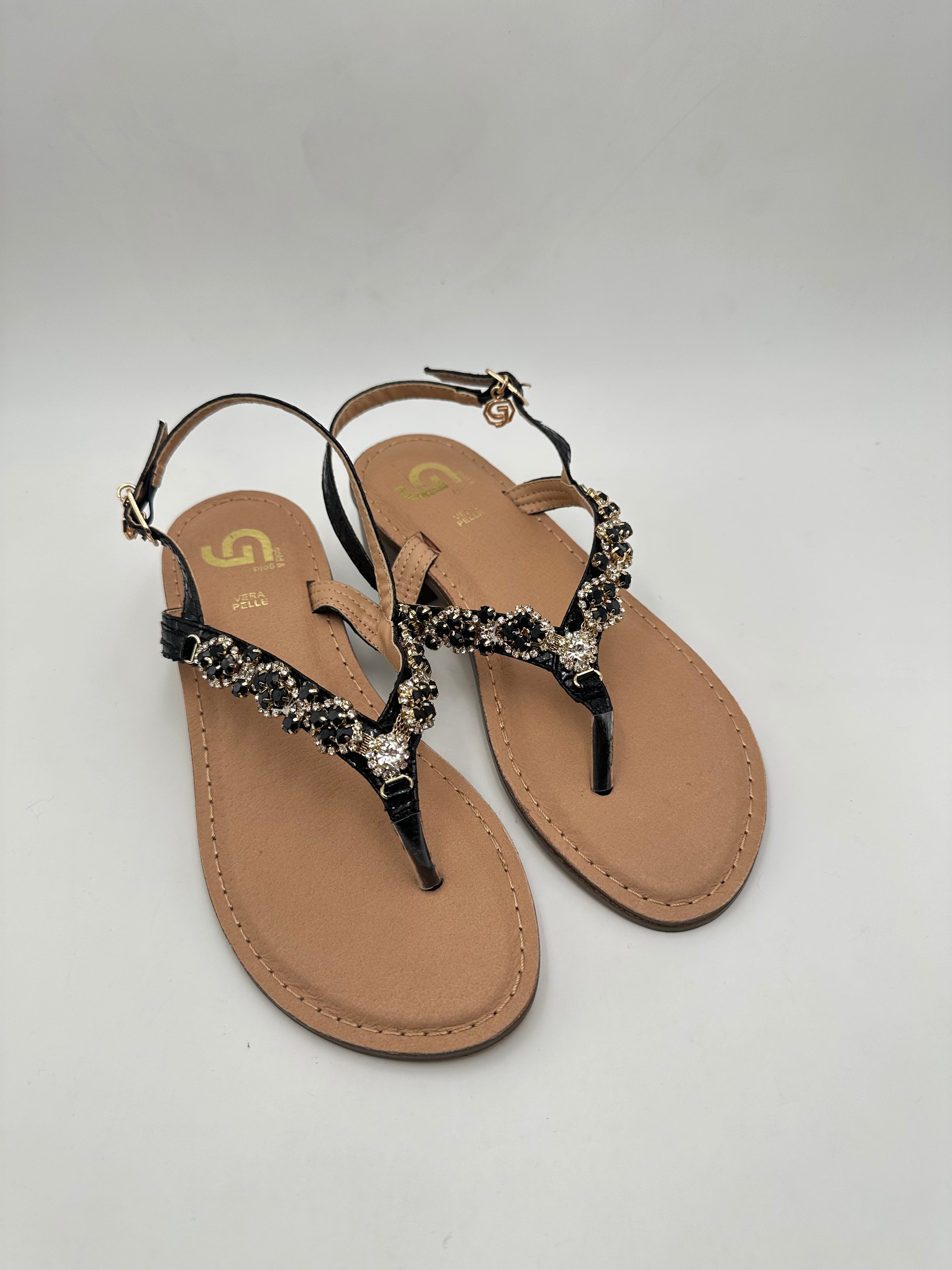 Gold&Gold - Sandalo a Infradito Donna - Nero