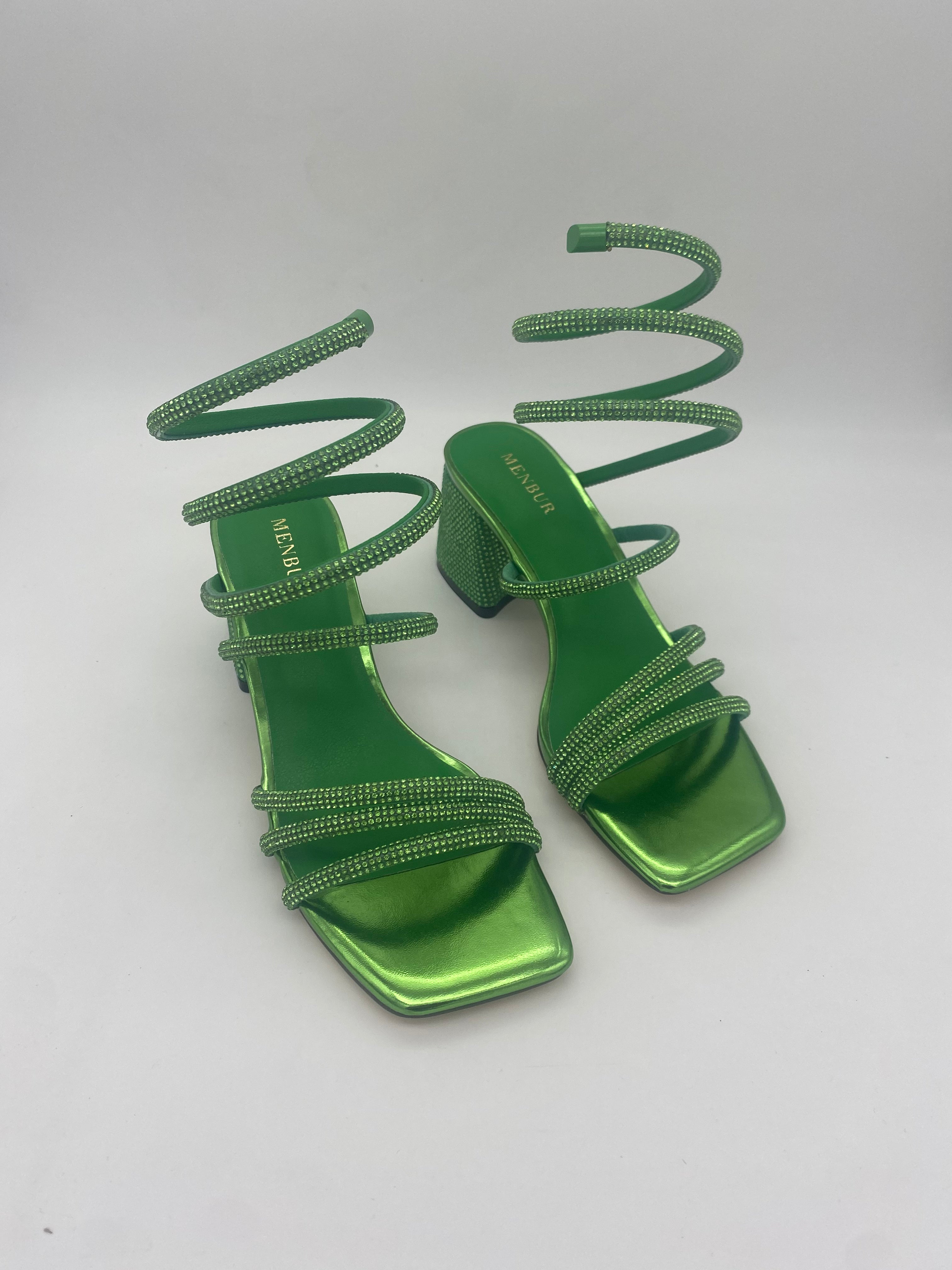 MENBUR - Sandalo con tacco basso Glitter Fluo - Donna