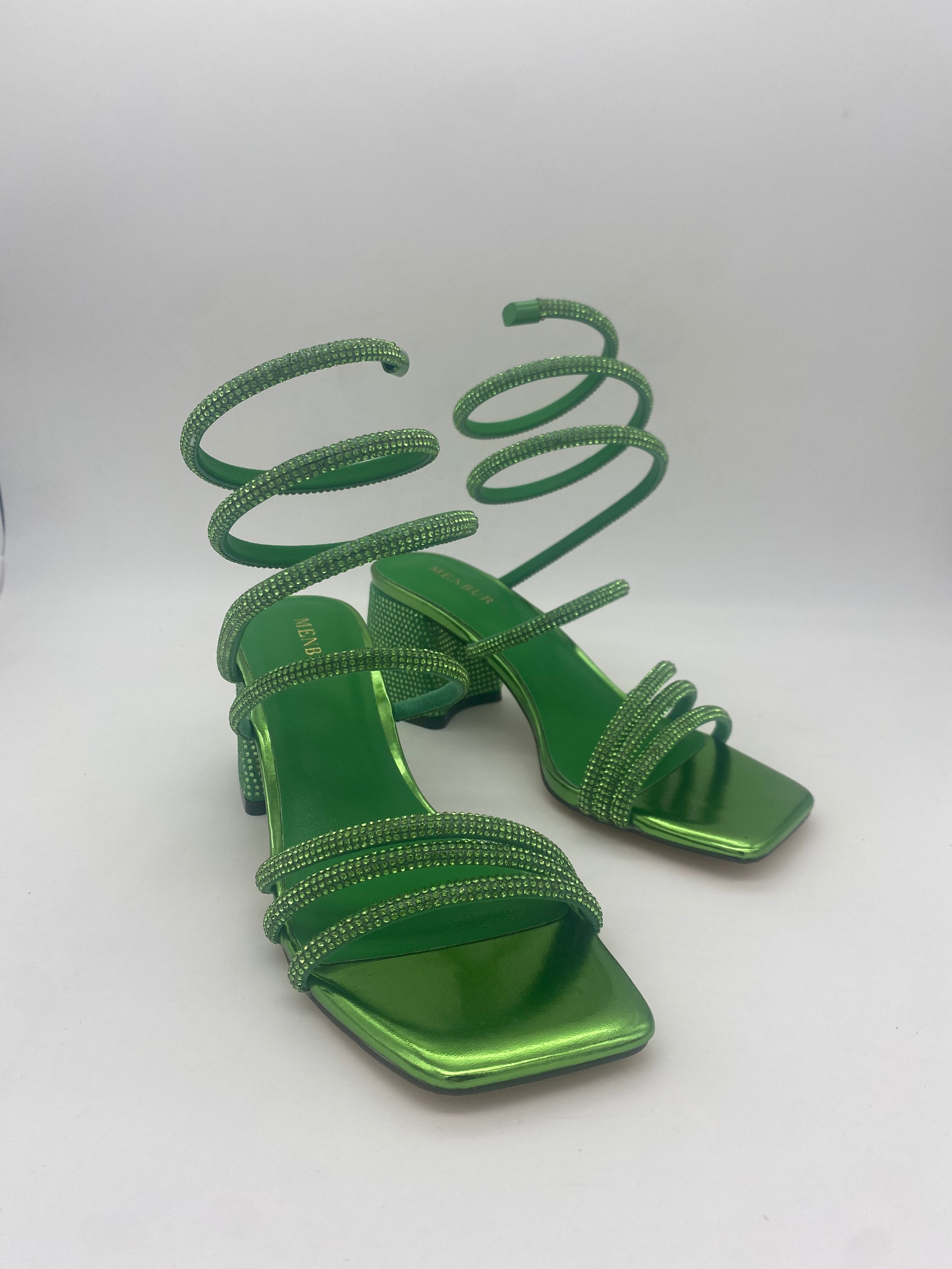 MENBUR - Sandalo con tacco basso Glitter Fluo - Donna