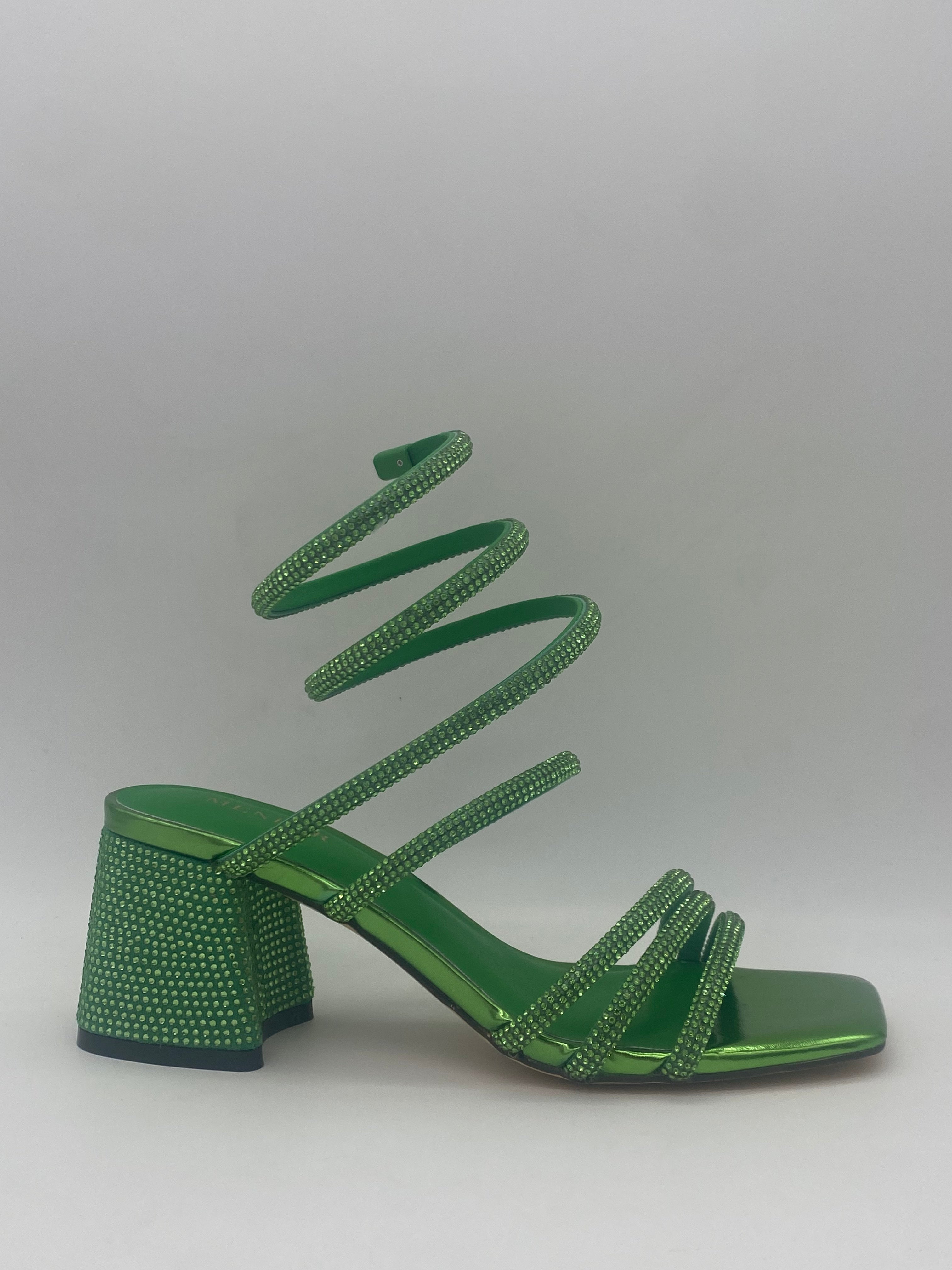 MENBUR - Sandalo con tacco basso Glitter Fluo - Donna