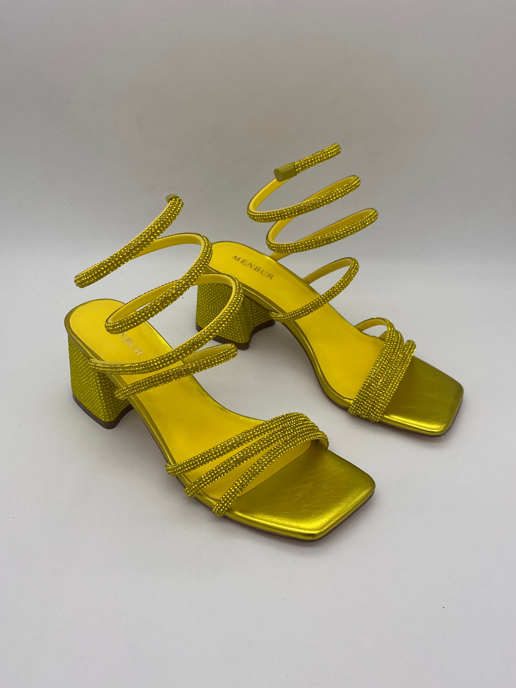 MENBUR - Sandalo con tacco basso Glitter Fluo - Donna