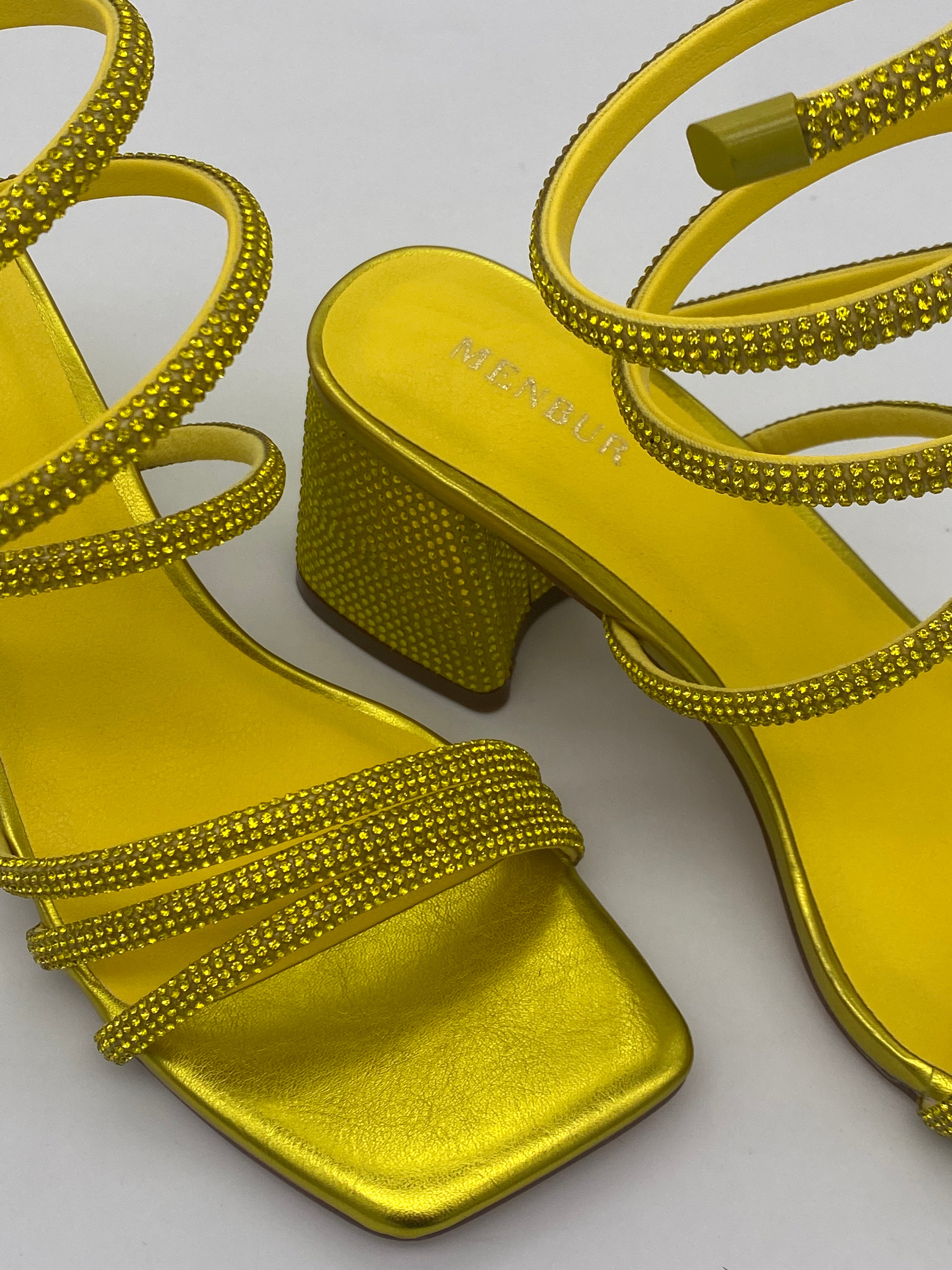 MENBUR - Sandalo con tacco basso Glitter Fluo - Donna