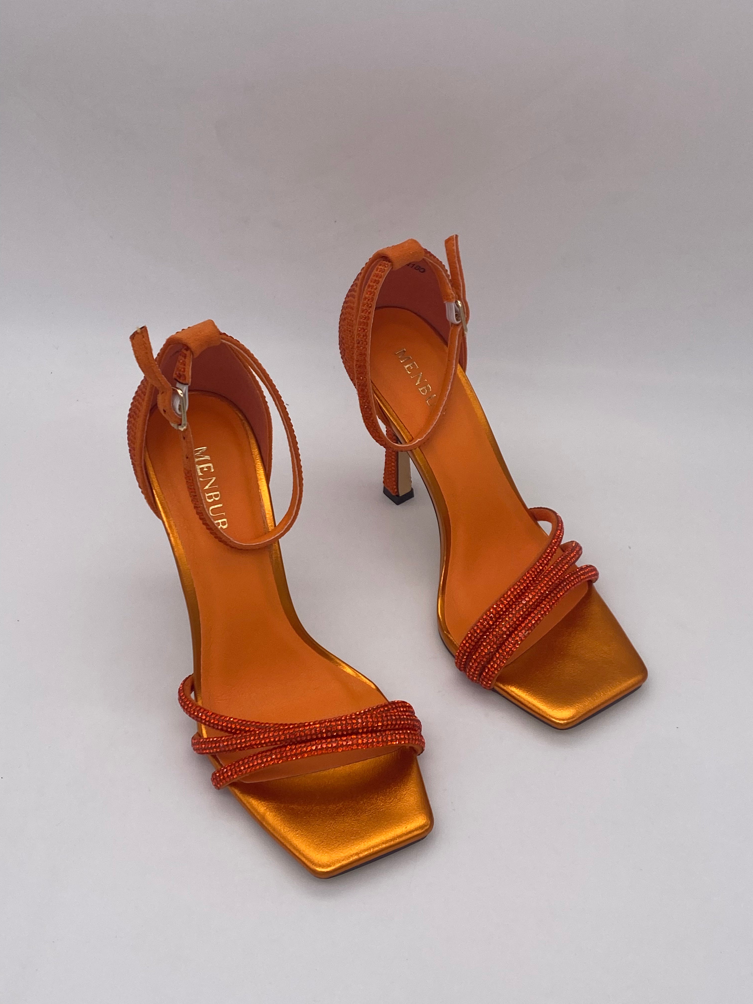 MENBUR - Sandalo Glitter Arancione fluoro - Donna