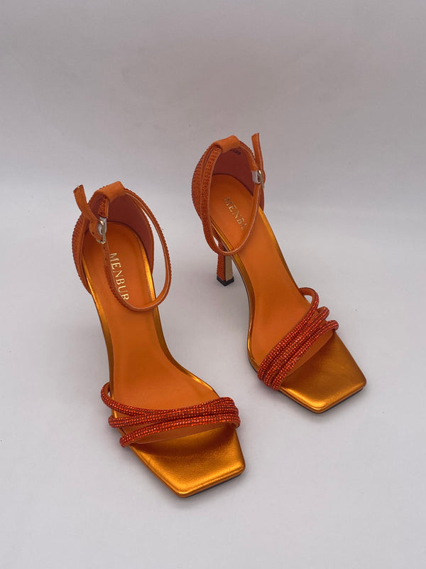 MENBUR - Sandalo Glitter Arancione fluoro - Donna