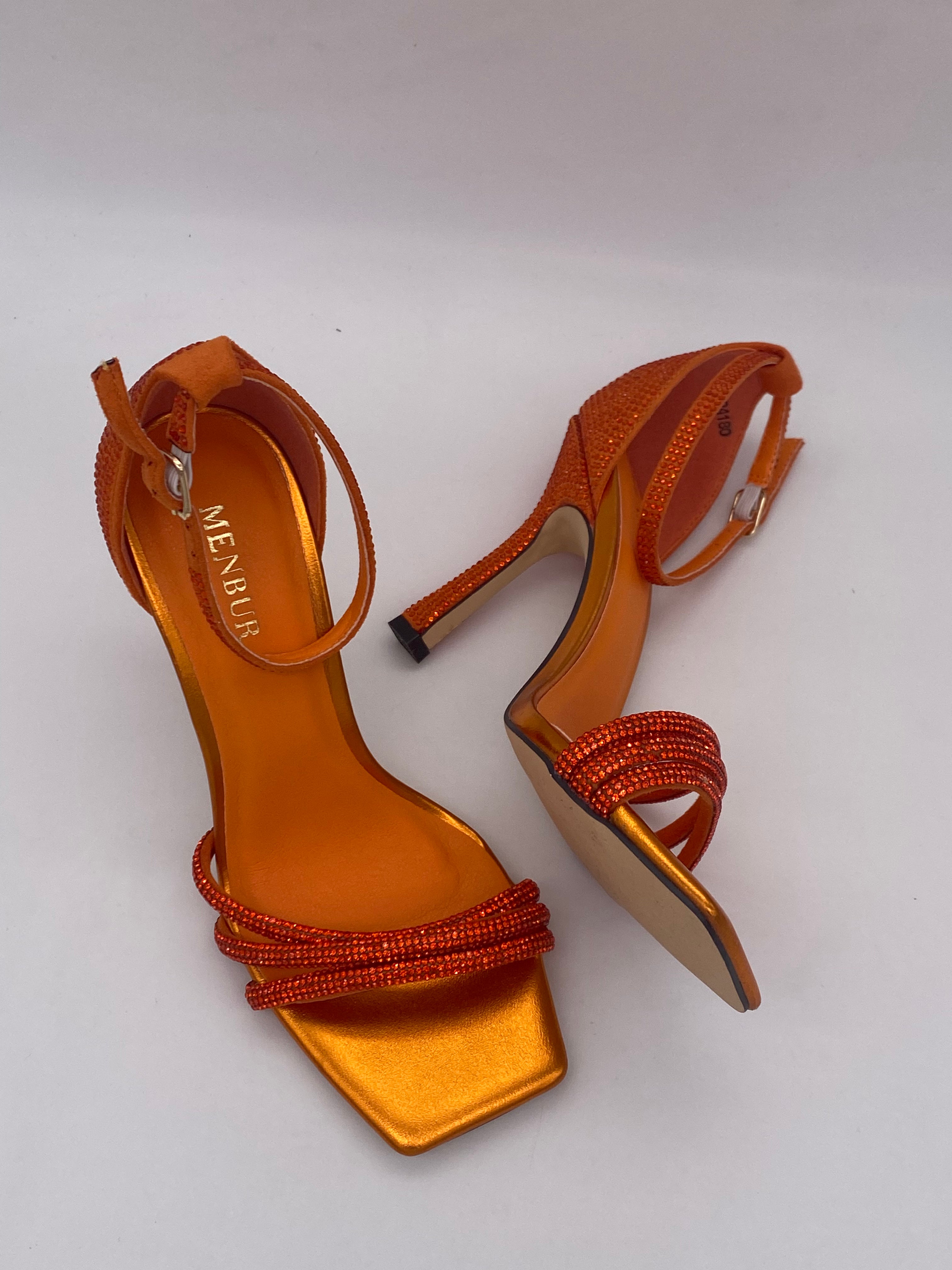 MENBUR - Sandalo Glitter Arancione fluoro - Donna