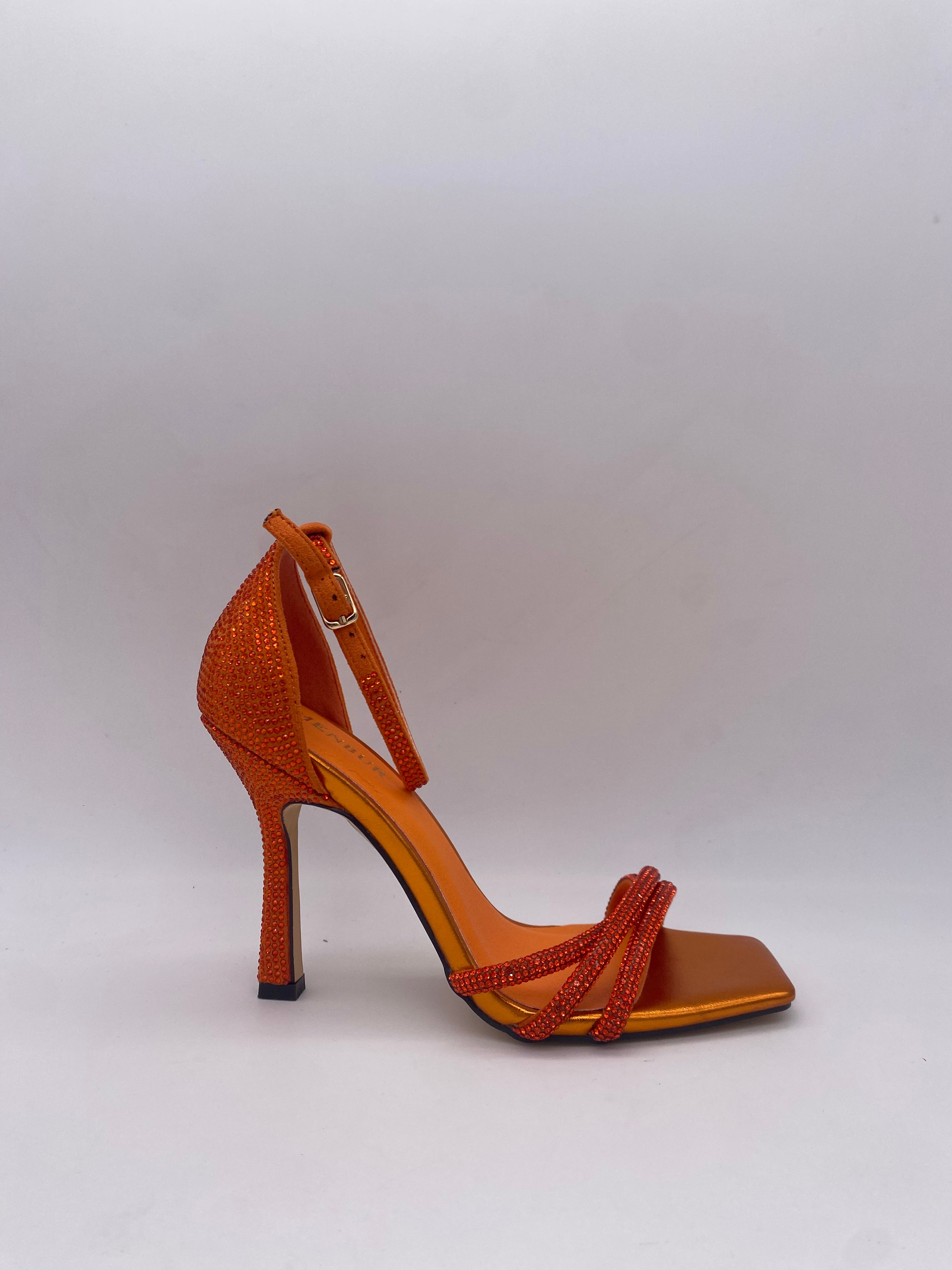 MENBUR - Sandalo Glitter Arancione fluoro - Donna