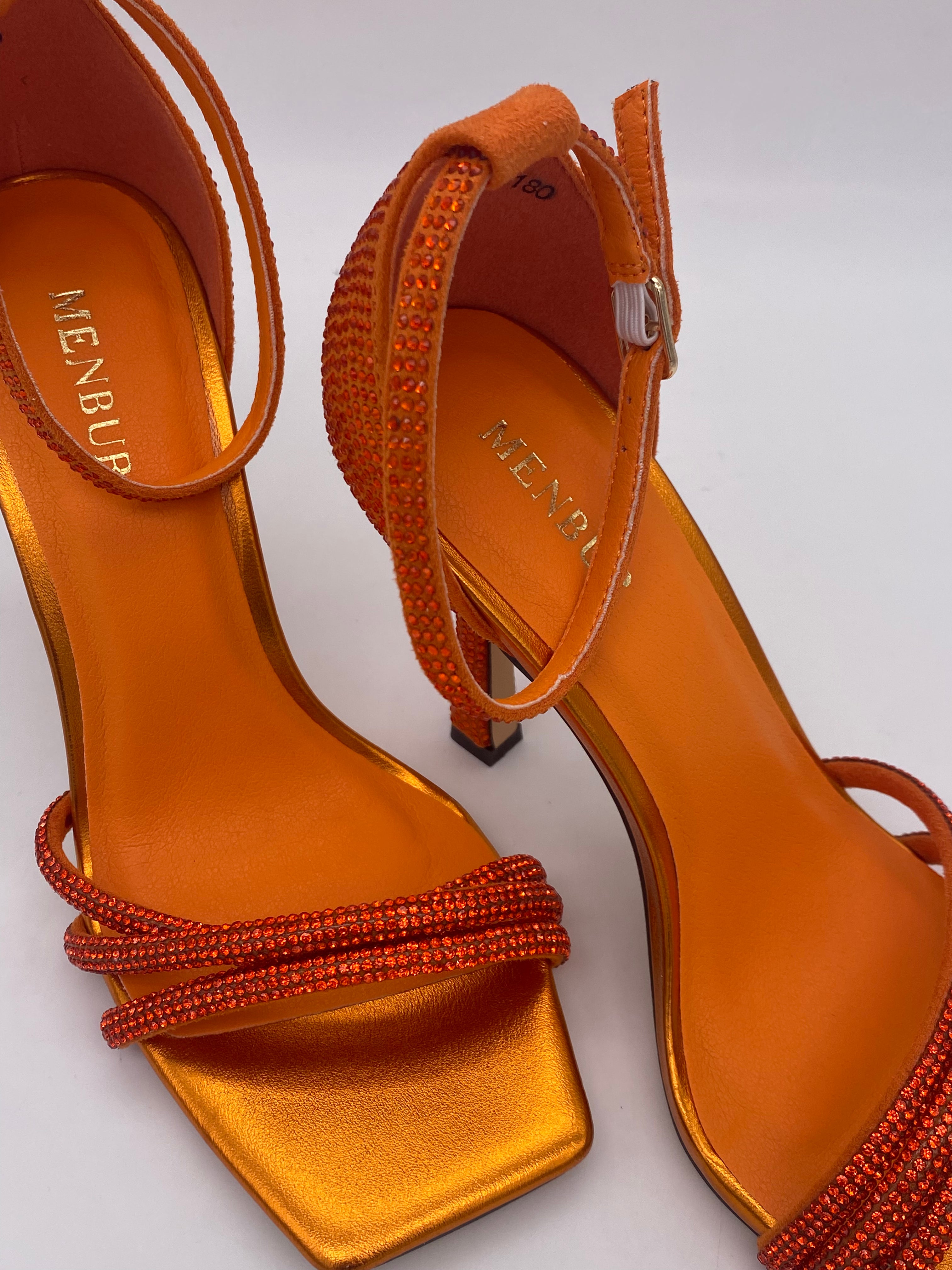 MENBUR - Sandalo Glitter Arancione fluoro - Donna