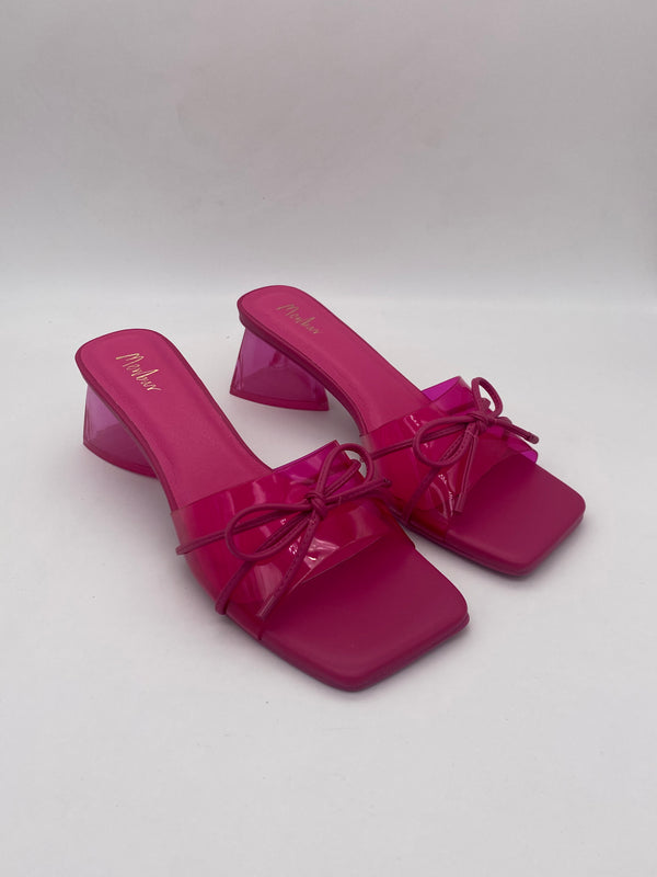 MENBUR - Ciabatta con tacco basso Fucsia Fiocco - Donna