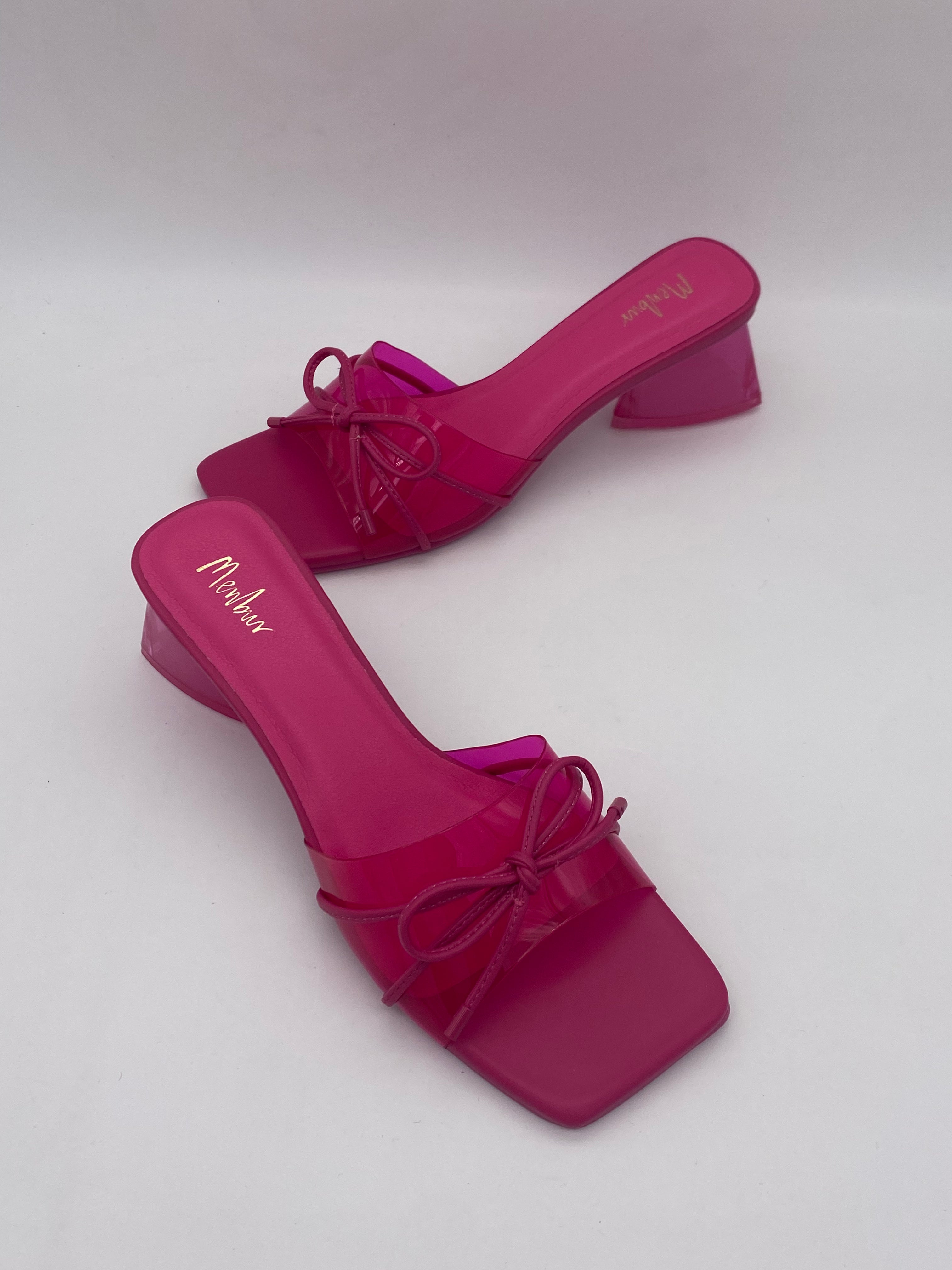 MENBUR - Ciabatta con tacco basso Fucsia Fiocco - Donna