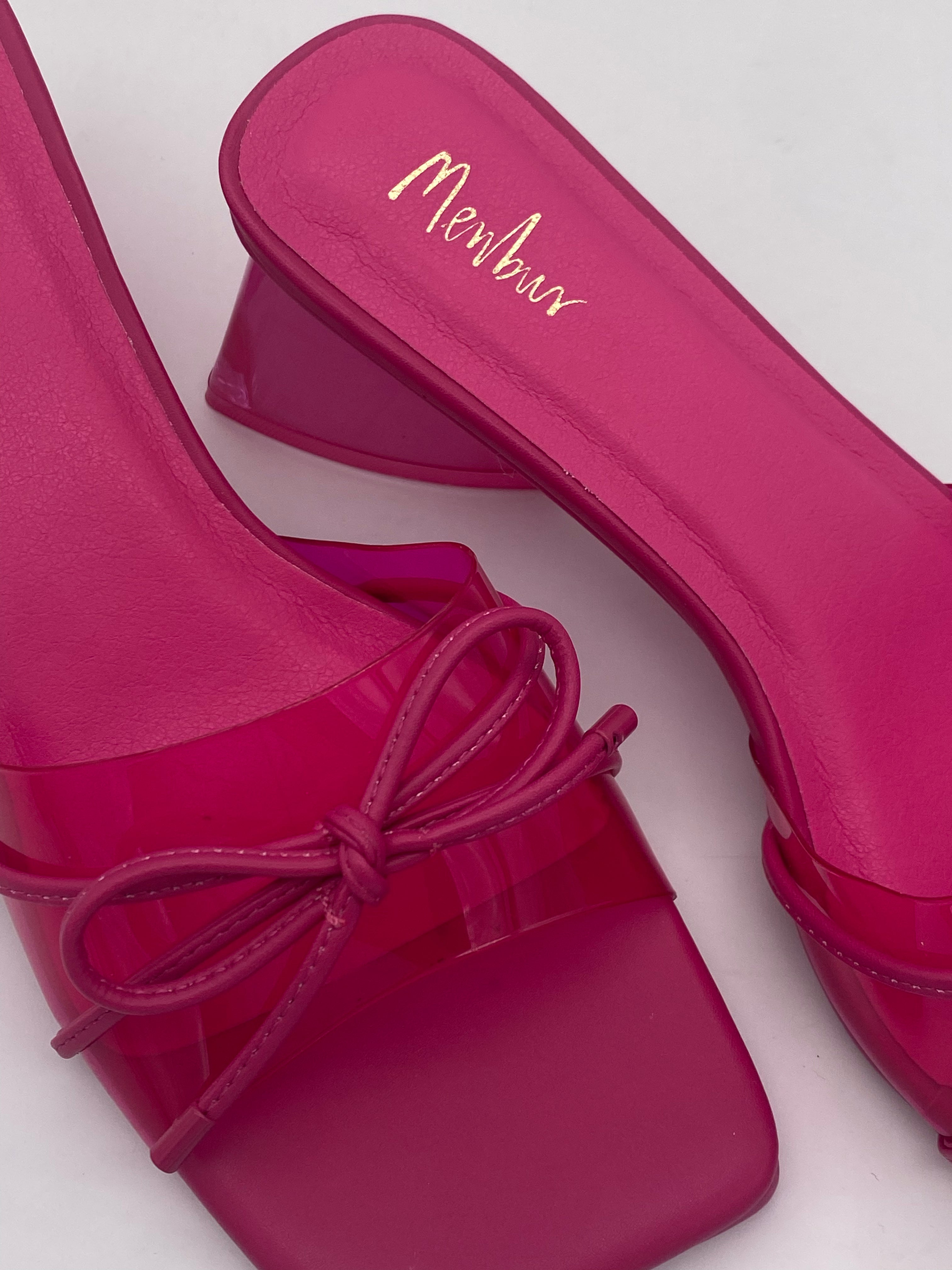 MENBUR - Ciabatta con tacco basso Fucsia Fiocco - Donna