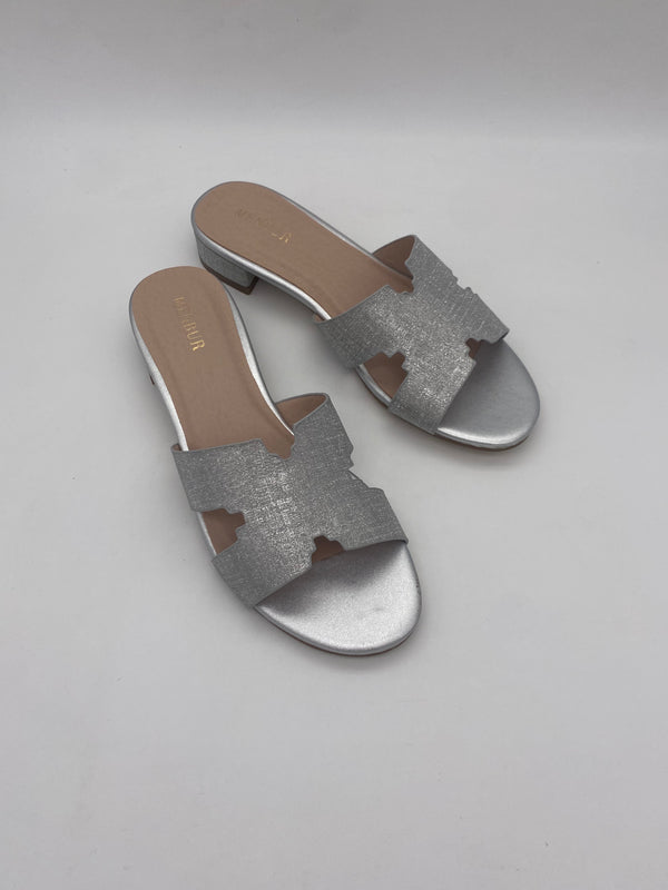 MENBUR - Ciabatta Glitter Argento - Donna