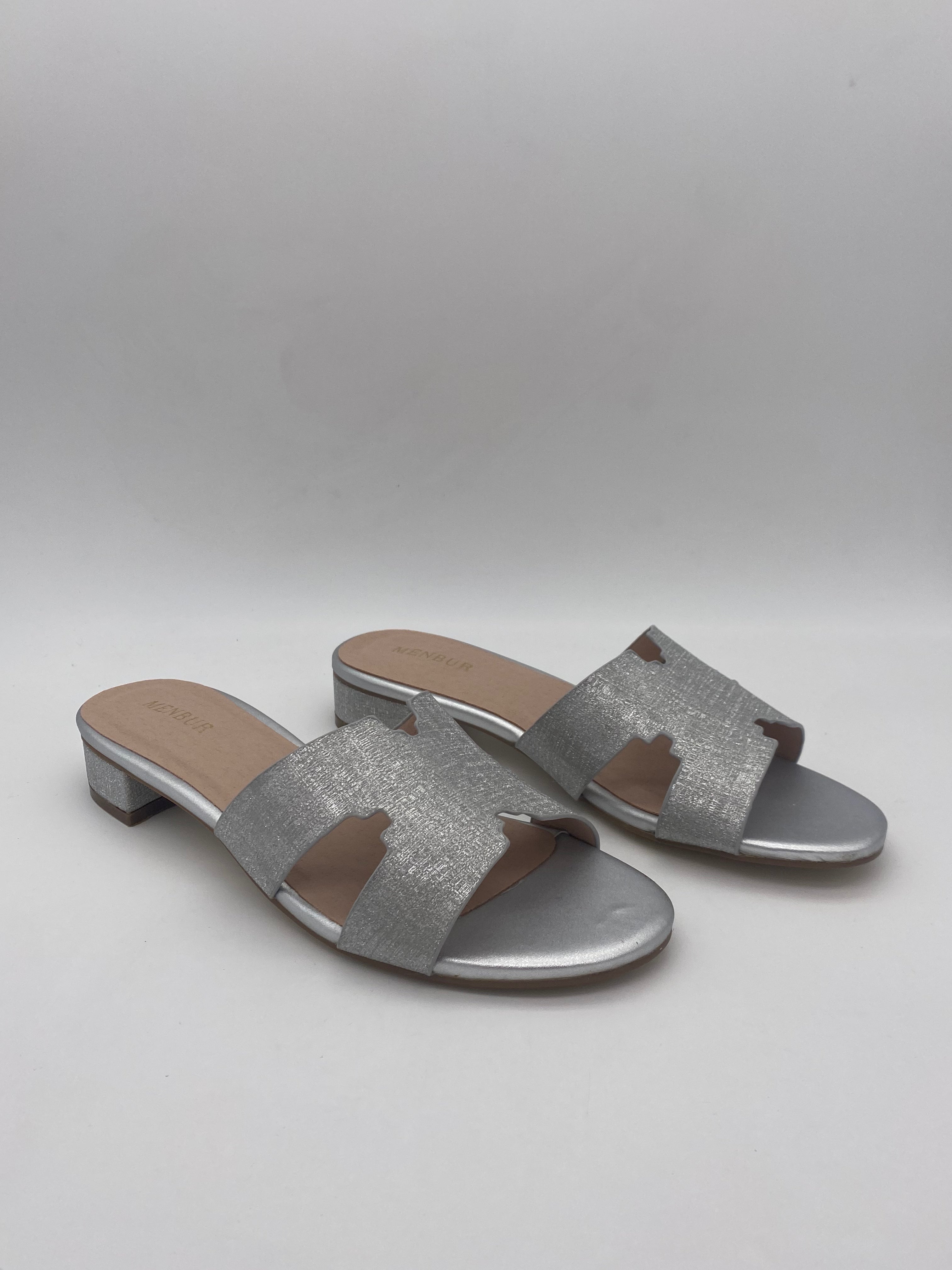 MENBUR - Ciabatta Glitter Argento - Donna