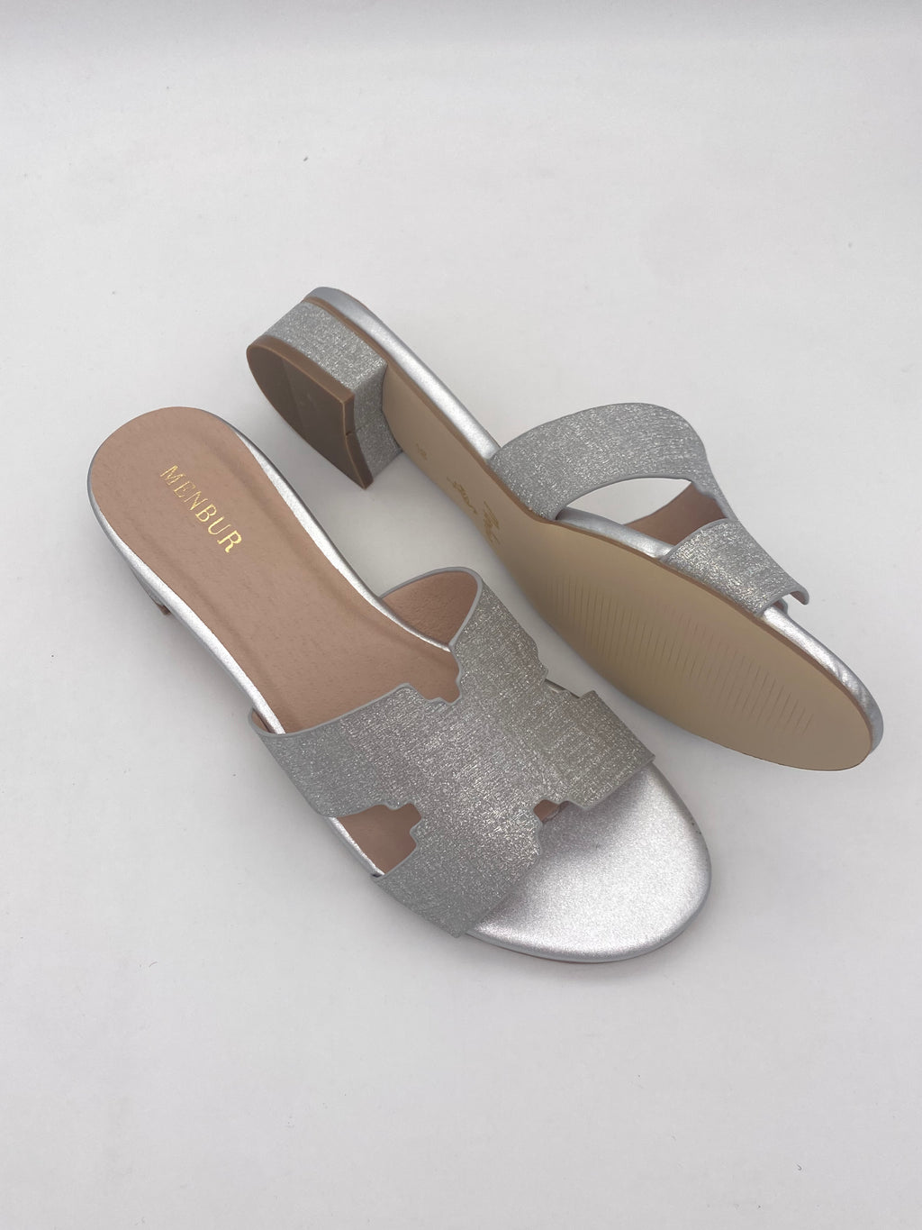 MENBUR - Ciabatta Glitter Argento - Donna