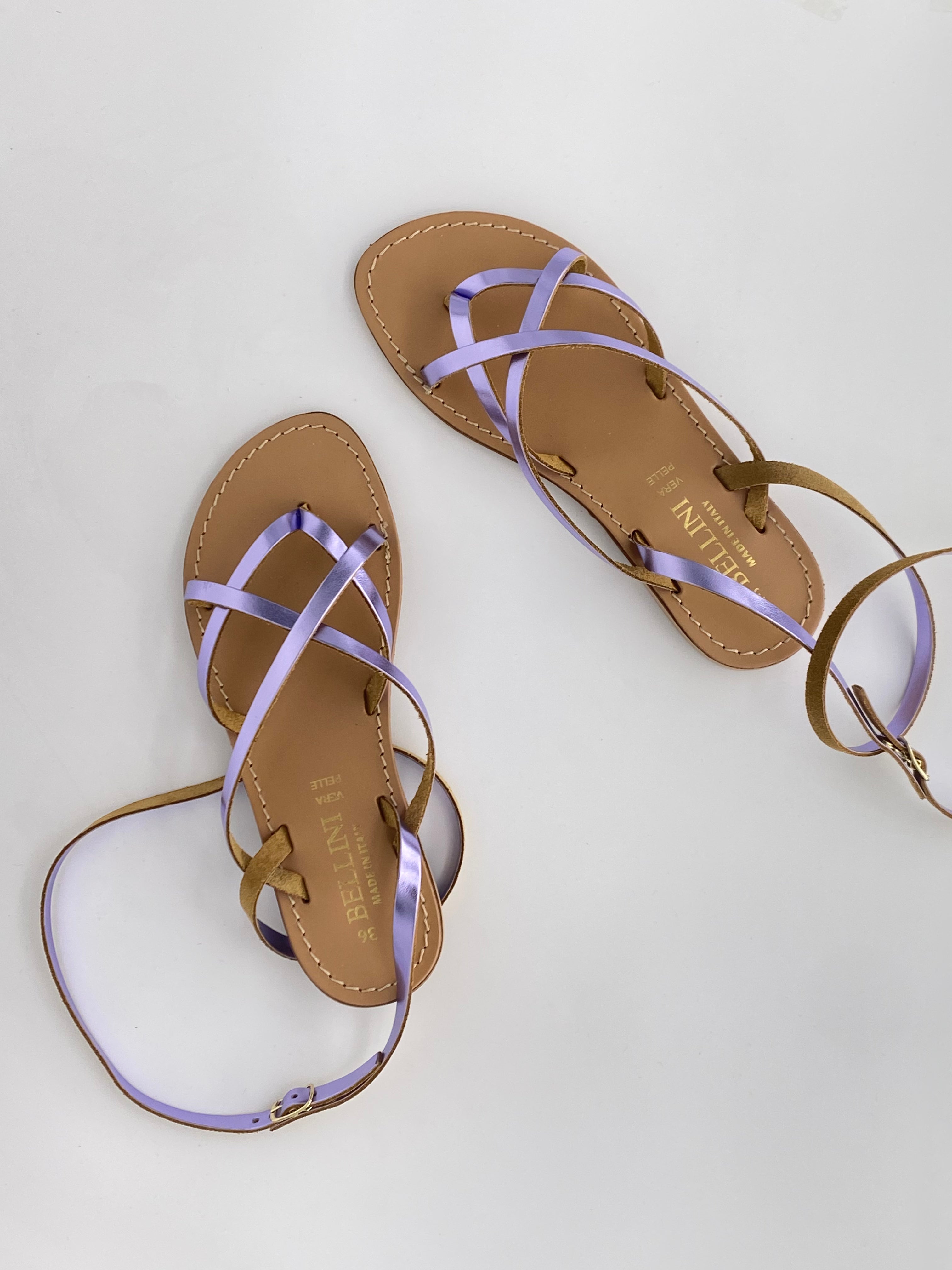 BELLINI - Sandali Laminati in Pelle