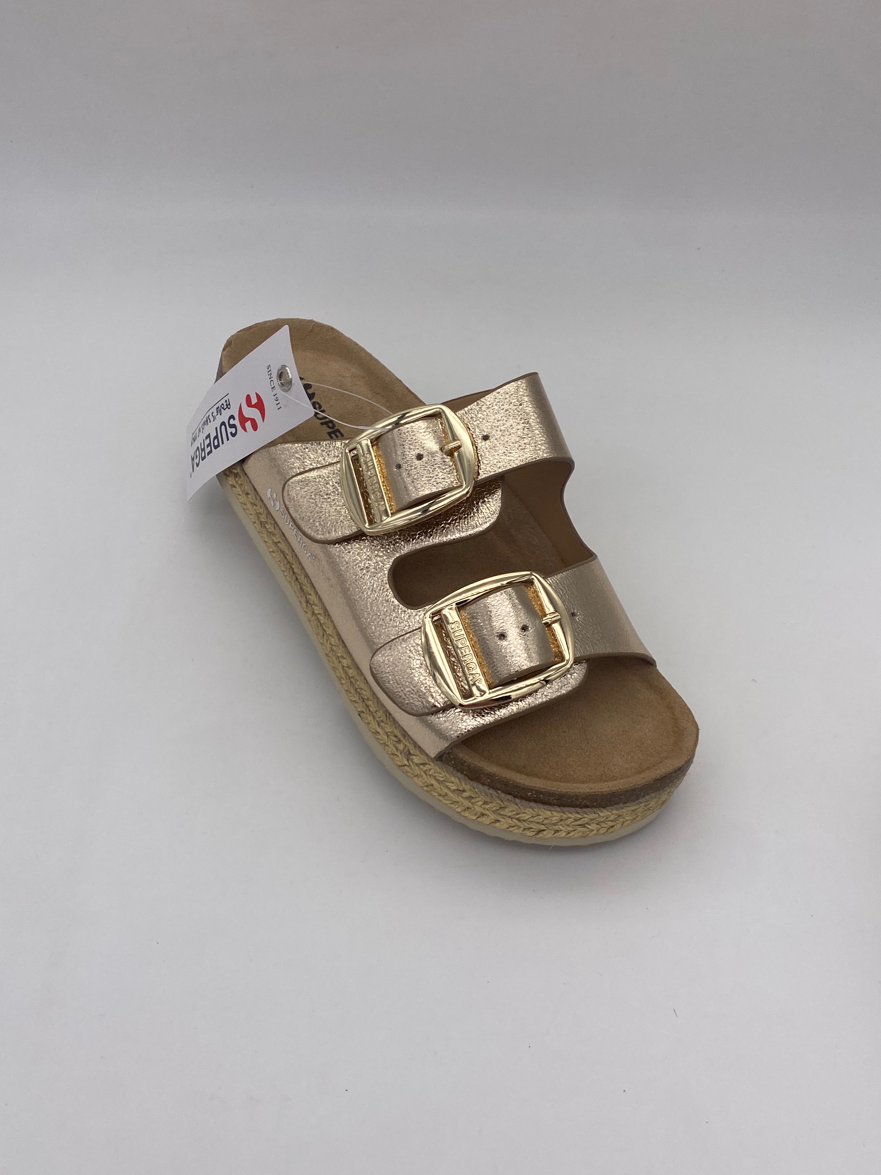 Superga - Sandali platform Oro/Argento lam