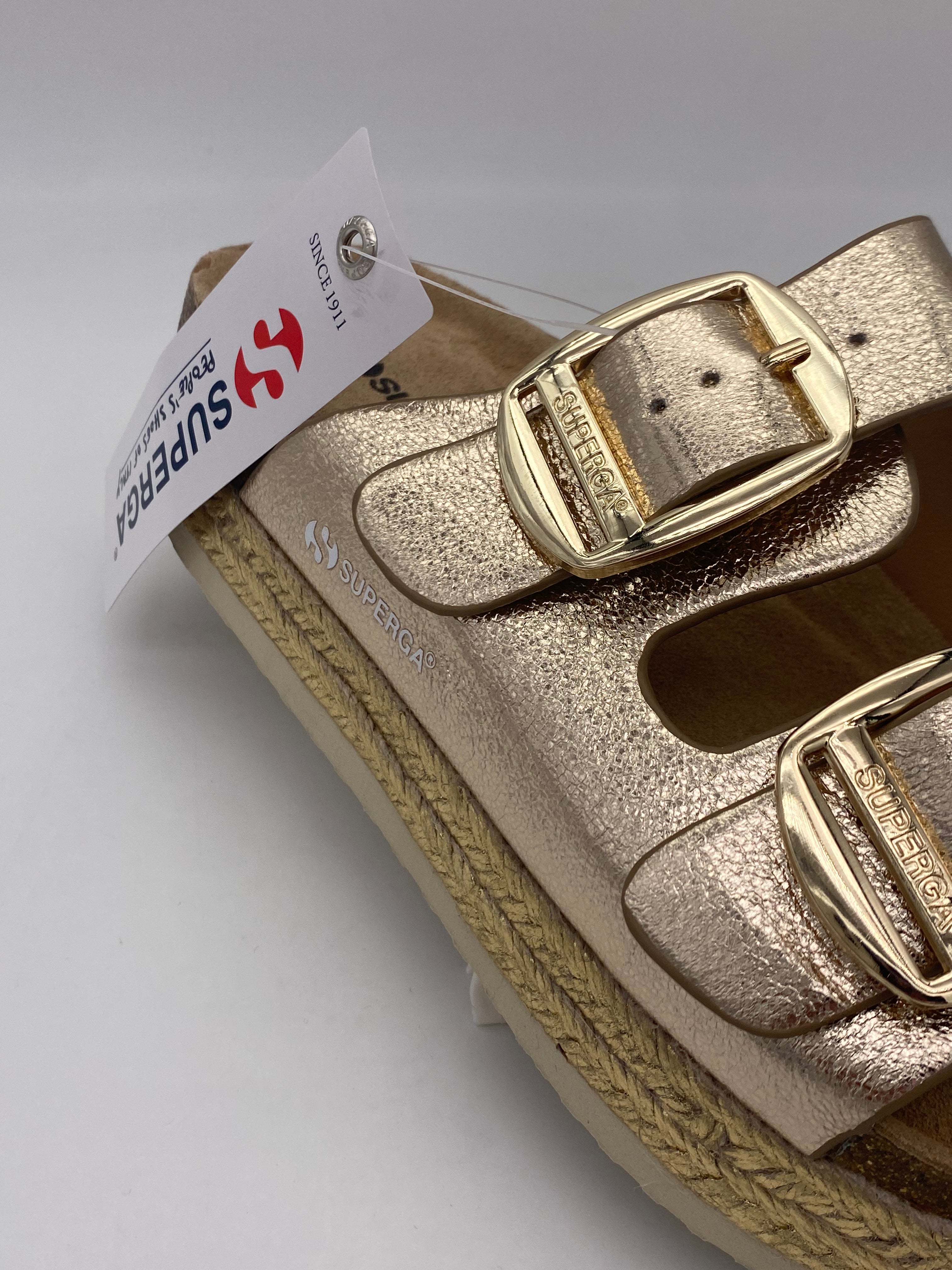 Superga - Sandali platform Oro/Argento lam