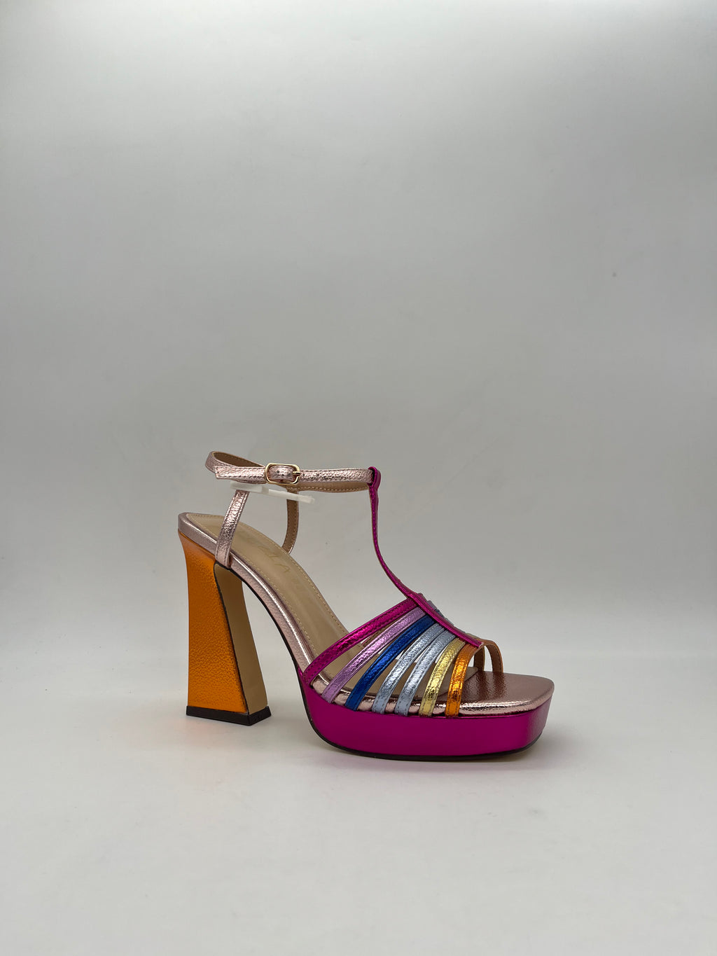 SPEZIAL - Sandalo Multi/Argento/Fucsia art.7665 - Donna
