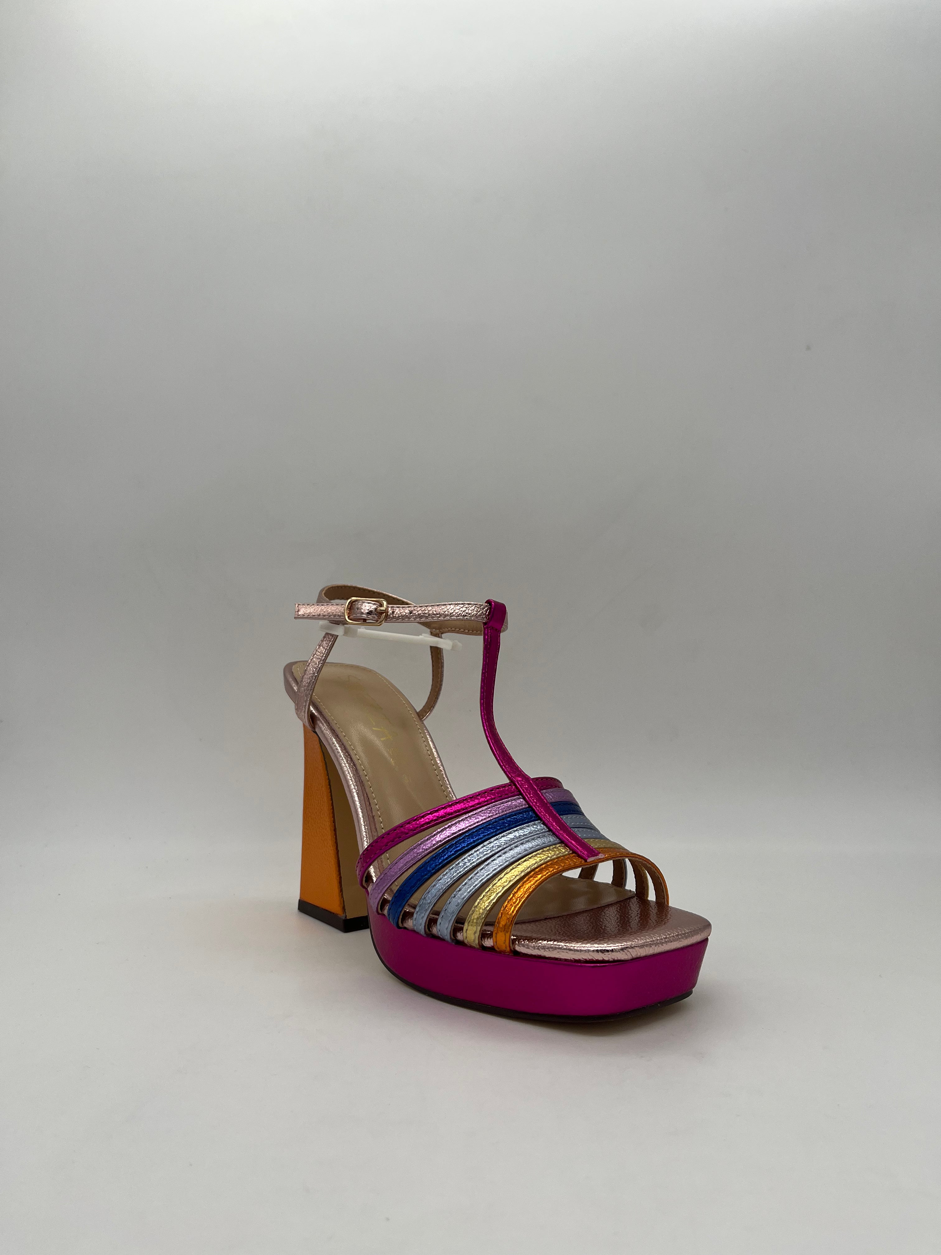 SPEZIAL - Sandalo Multi/Argento/Fucsia art.7665 - Donna