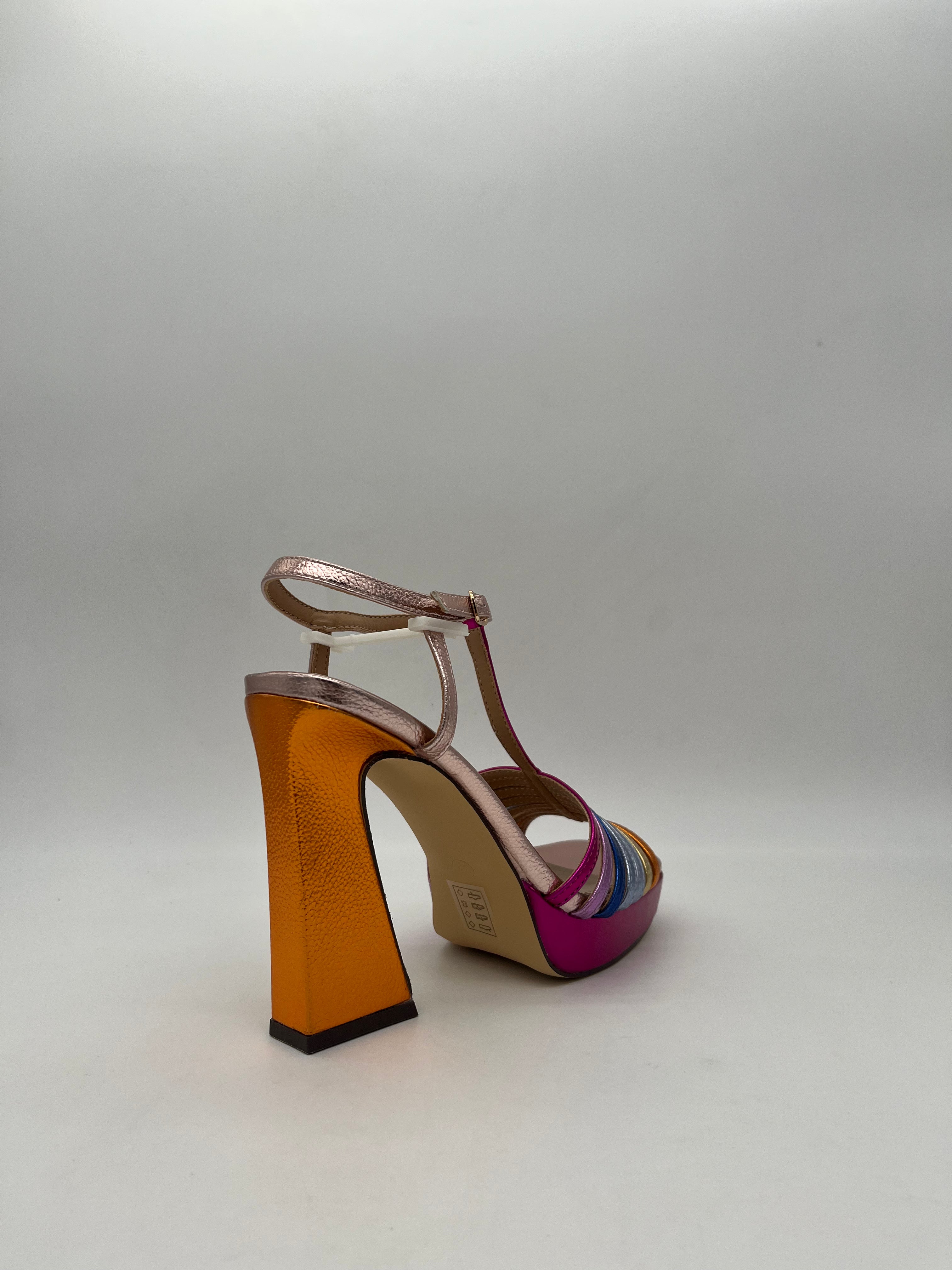 SPEZIAL - Sandalo Multi/Argento/Fucsia art.7665 - Donna