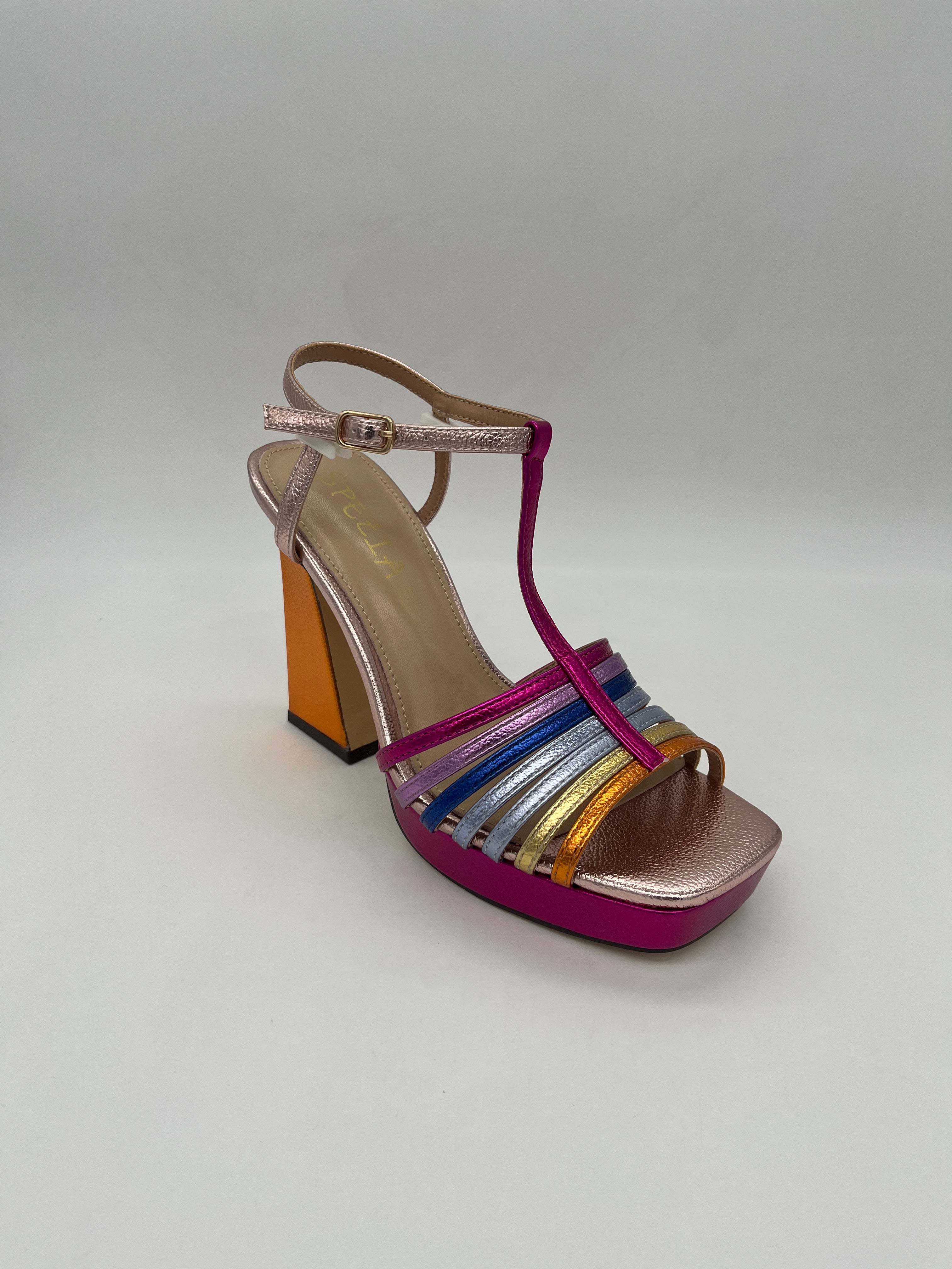 SPEZIAL - Sandalo Multi/Argento/Fucsia art.7665 - Donna