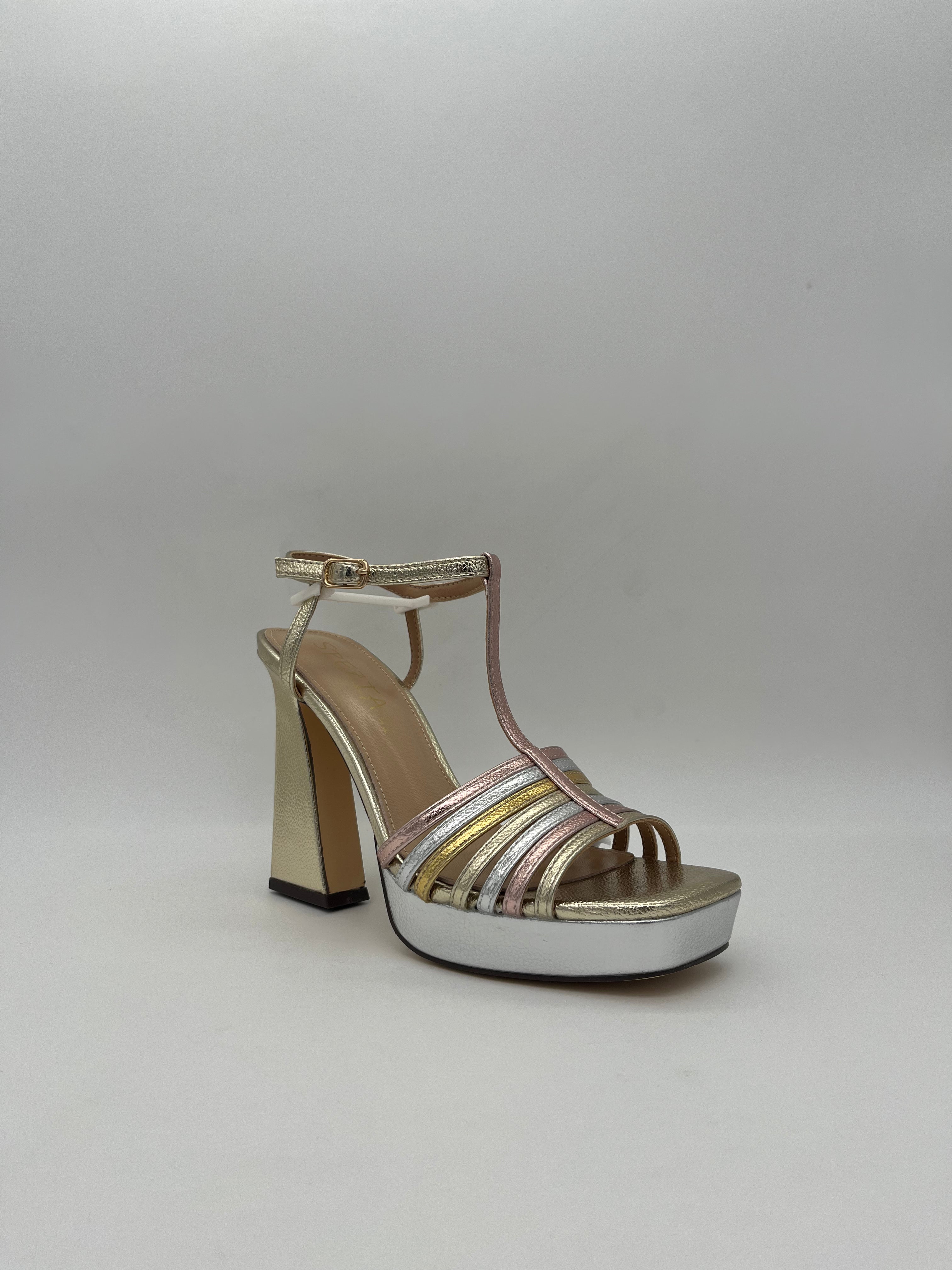 SPEZIAL - Sandalo Multi/Argento/Fucsia art.7665 - Donna