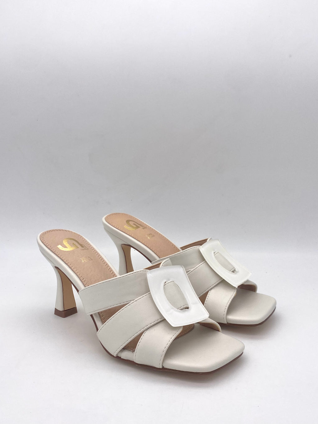 Gold&Gold . Sandalo con tacco Bianco/Beige - Donna