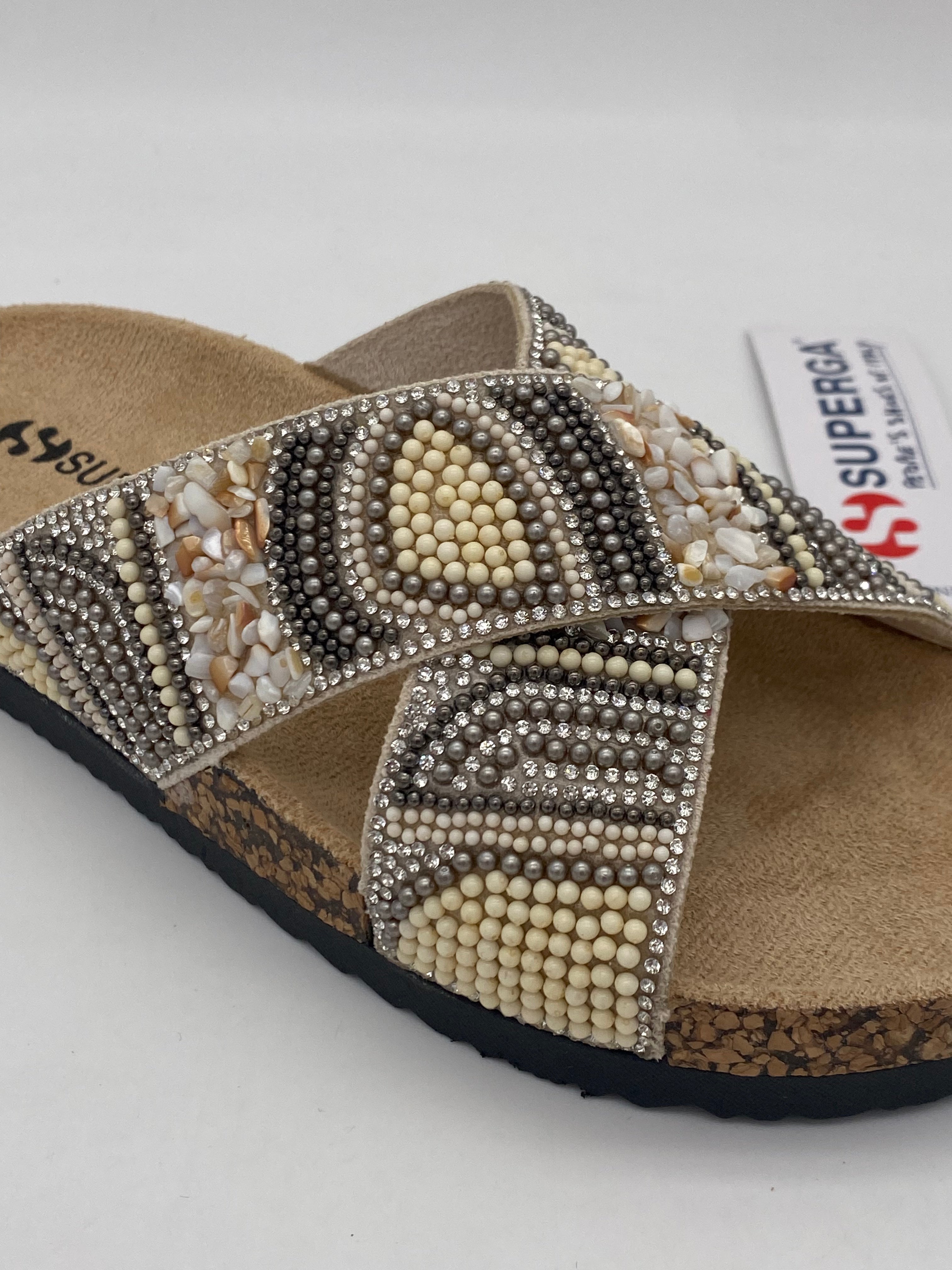 SUPERGA - Sandali Strass Fascia incrociata