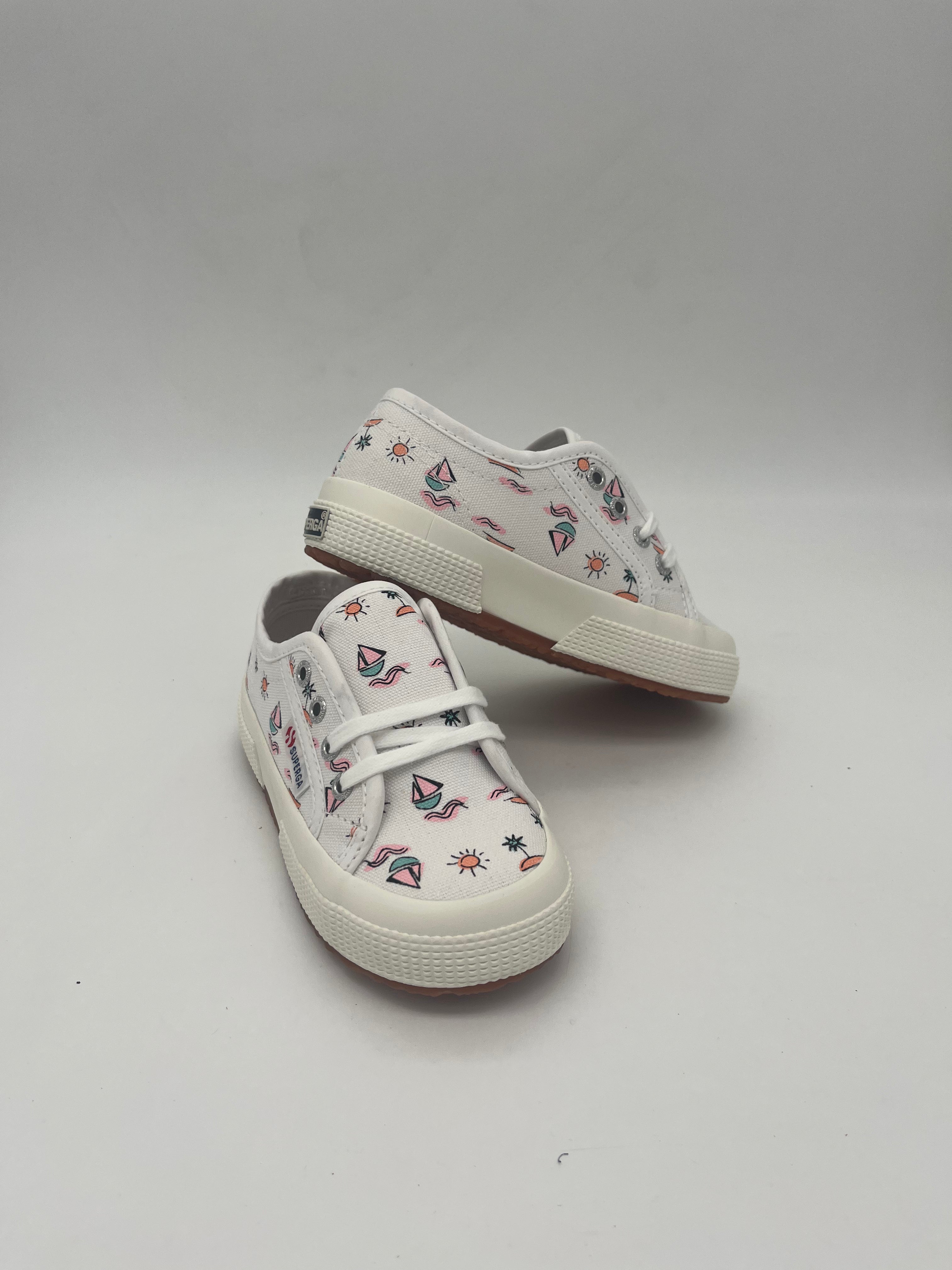 SUPERGA - BABY SEA PRINT WHITE - BAM
