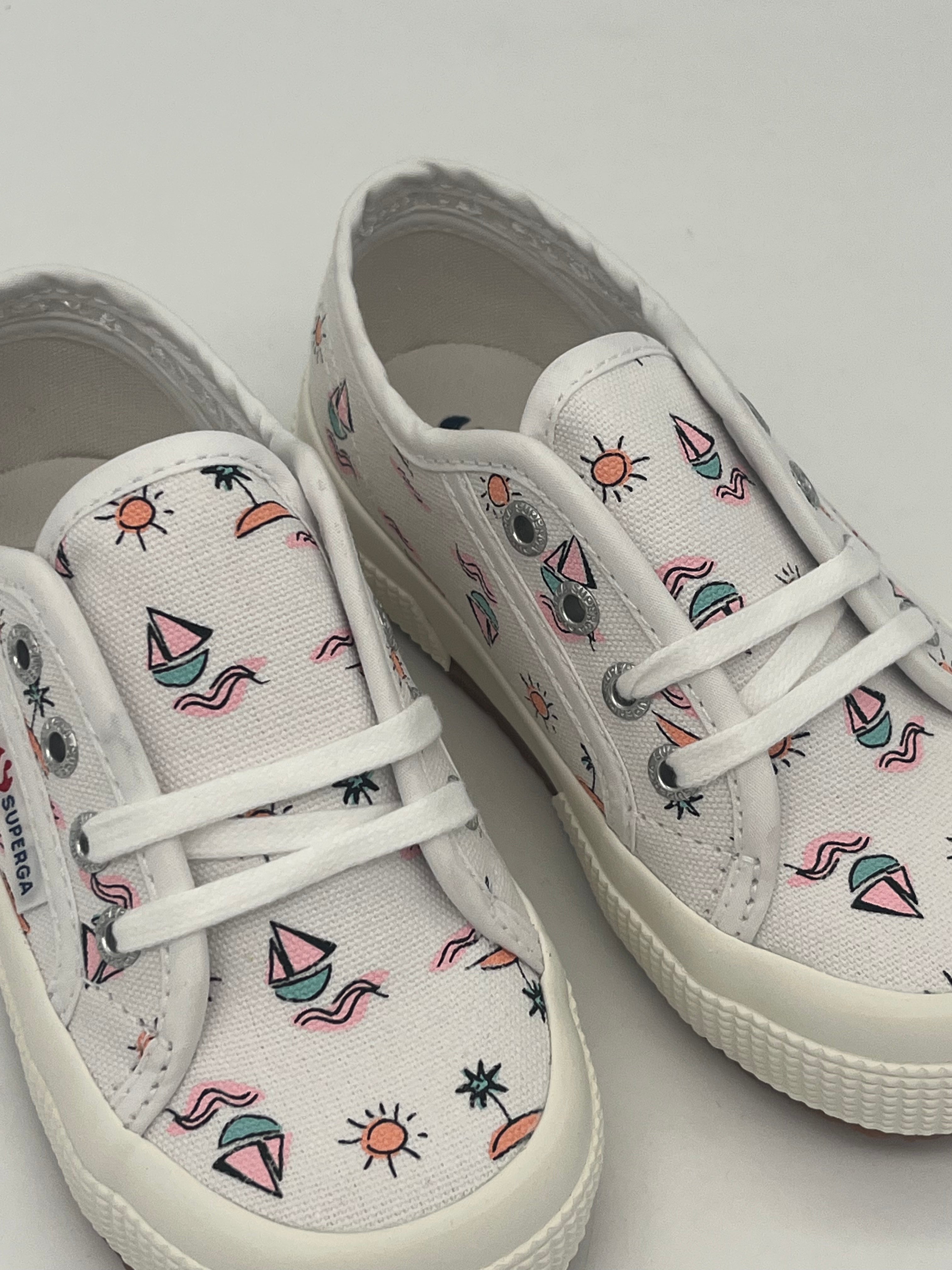 SUPERGA - BABY SEA PRINT WHITE - BAM