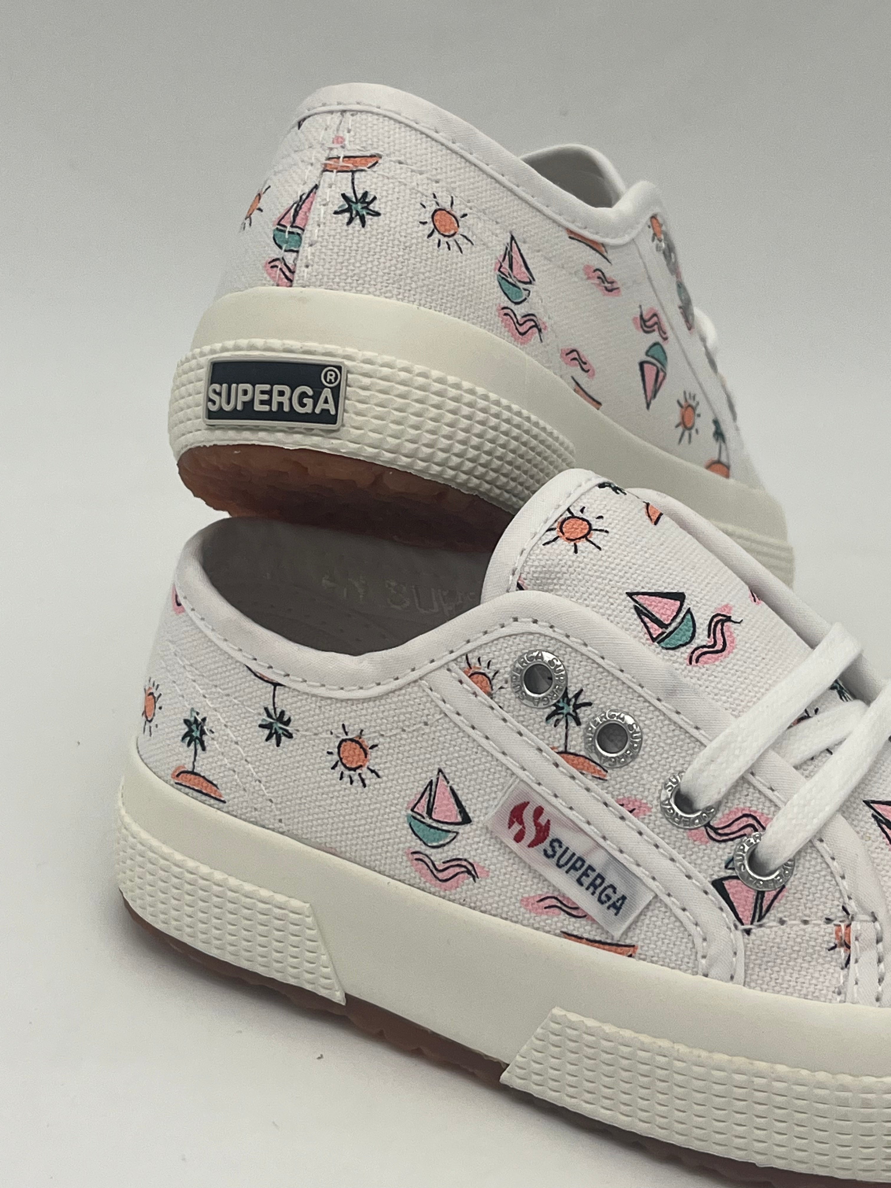 SUPERGA - BABY SEA PRINT WHITE - BAM