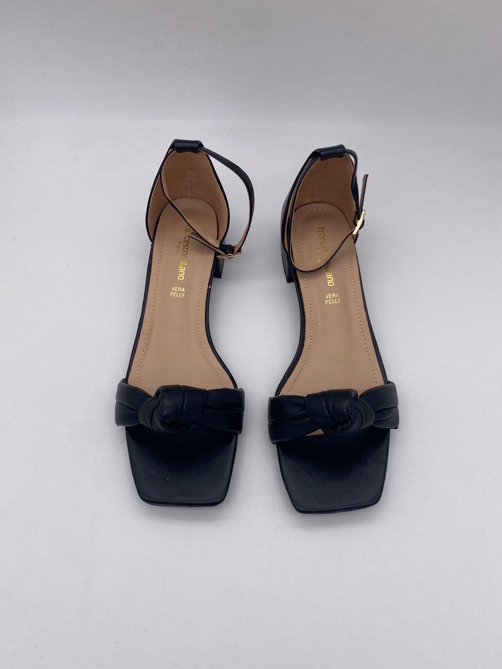 F.MILANO - Sandali Basso Fiocco Nero - Donna