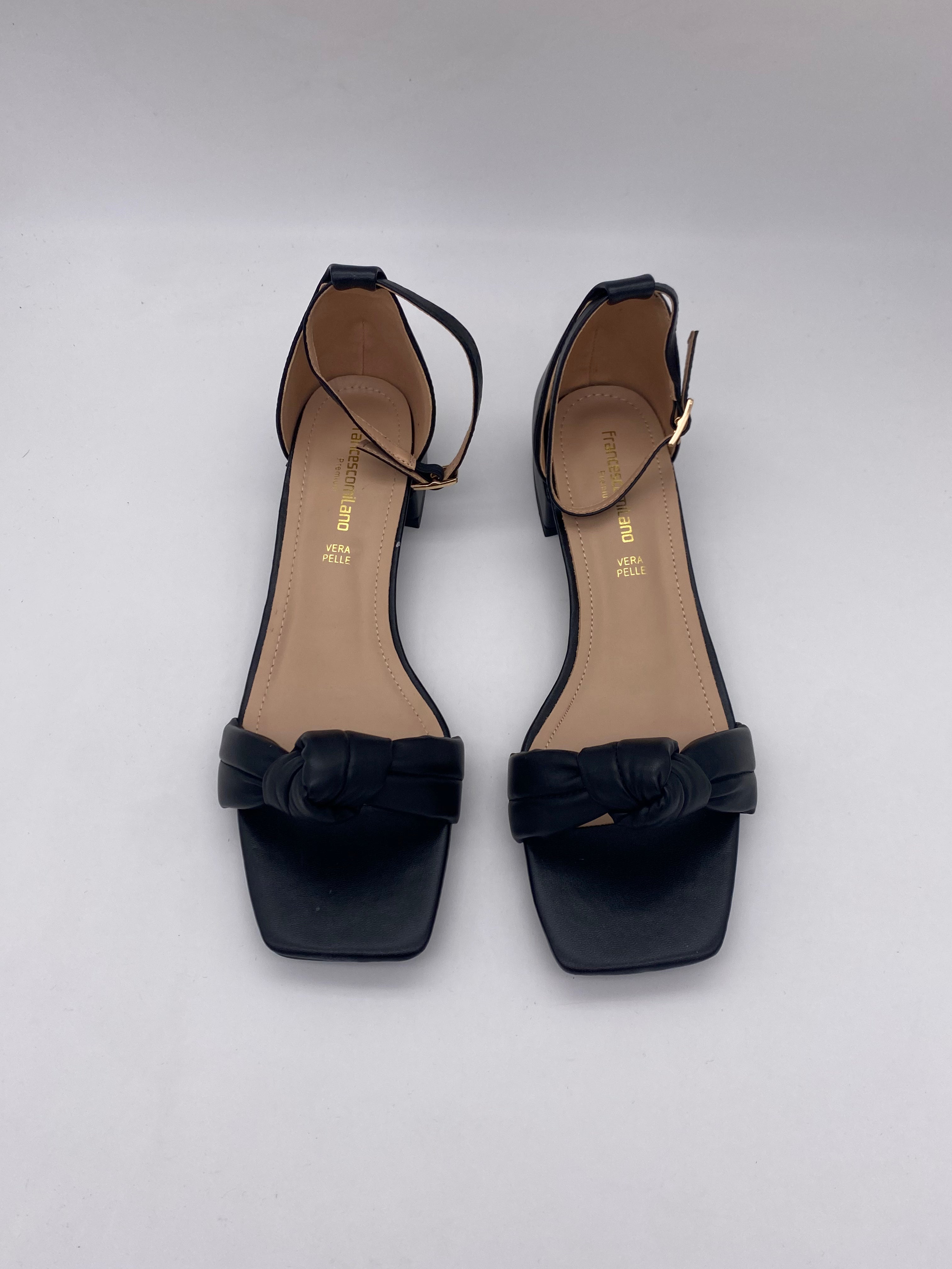 F.MILANO - Sandali Basso Fiocco Nero - Donna