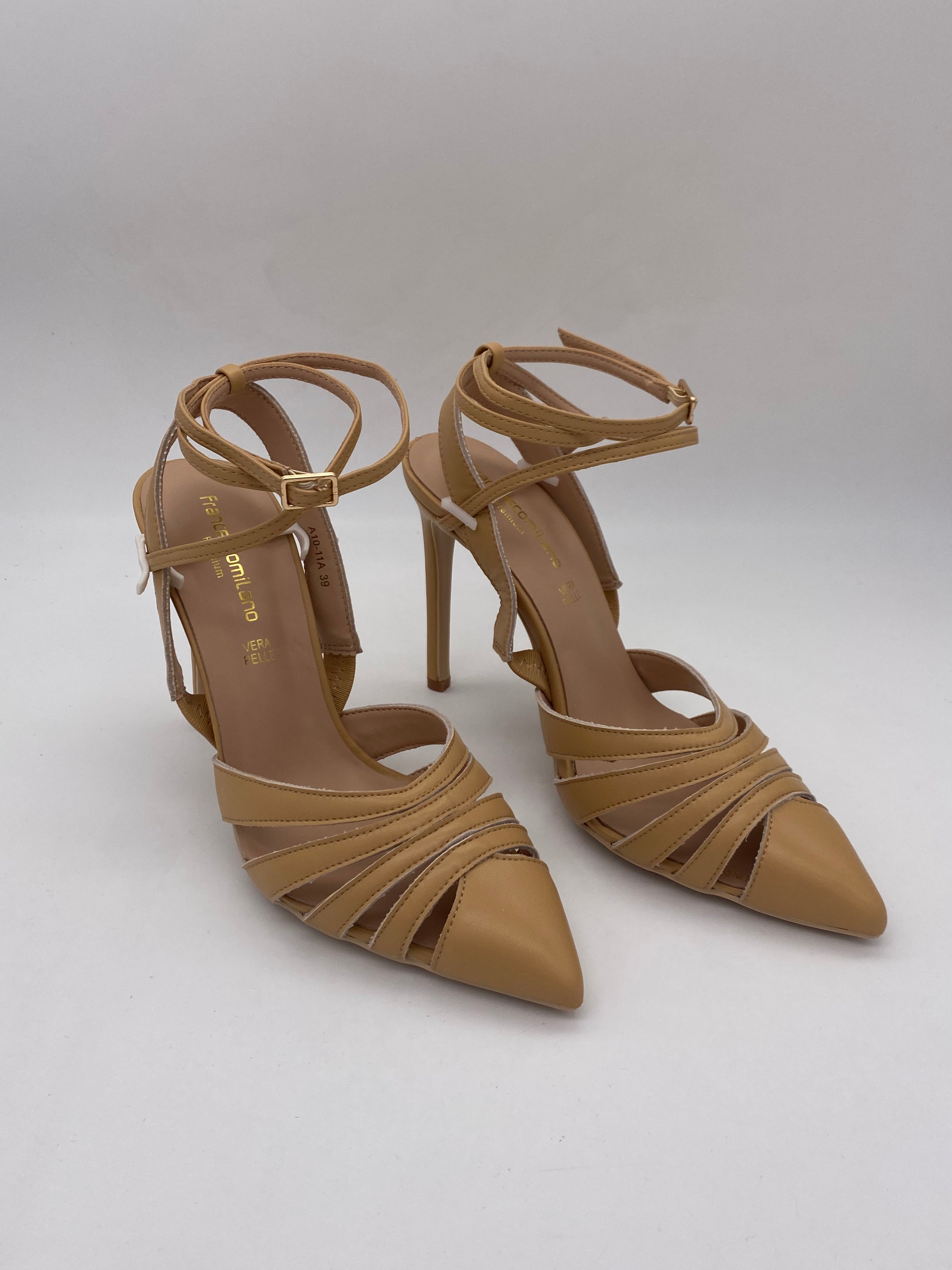 F.MILANO - Sandalo con tacco Beige - Donna
