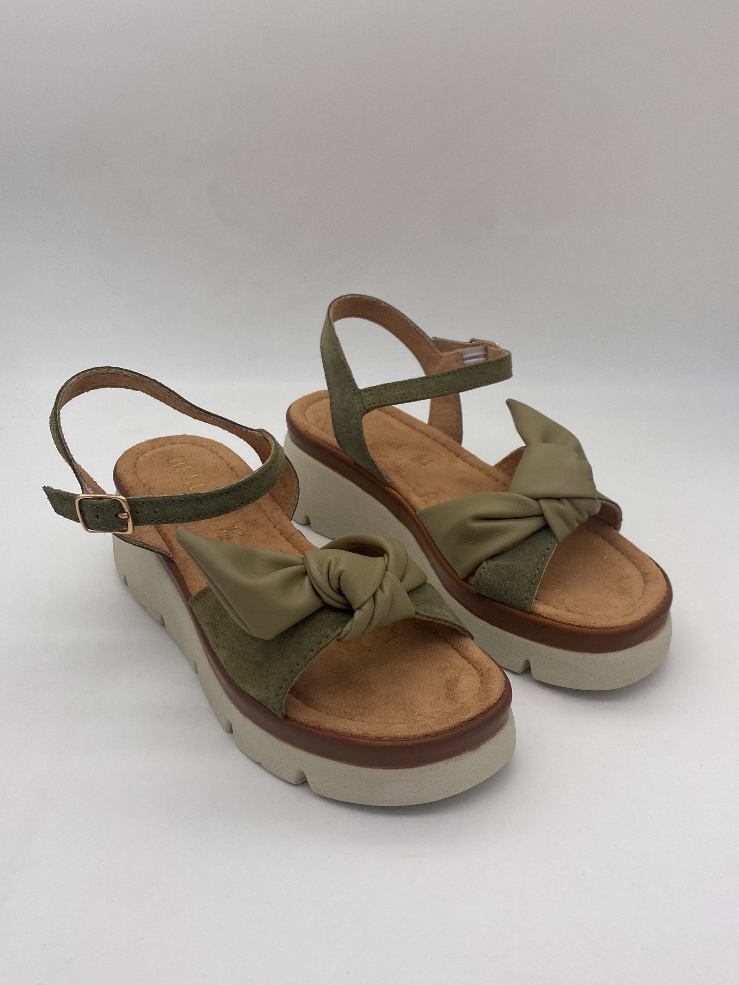 BELLINI - Sandali Suede Cuoio/Kaki