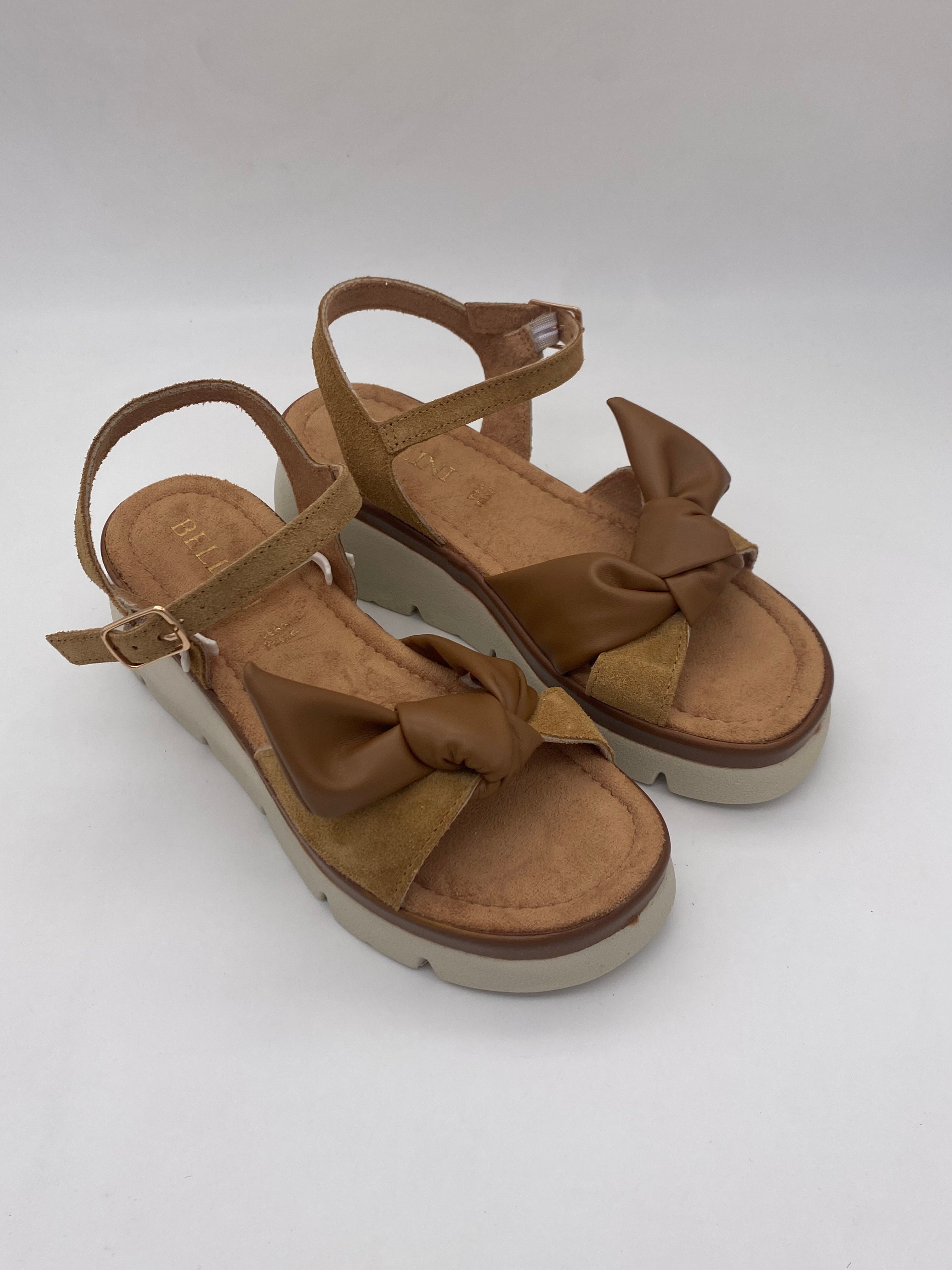 BELLINI - Sandali Suede Cuoio/Kaki