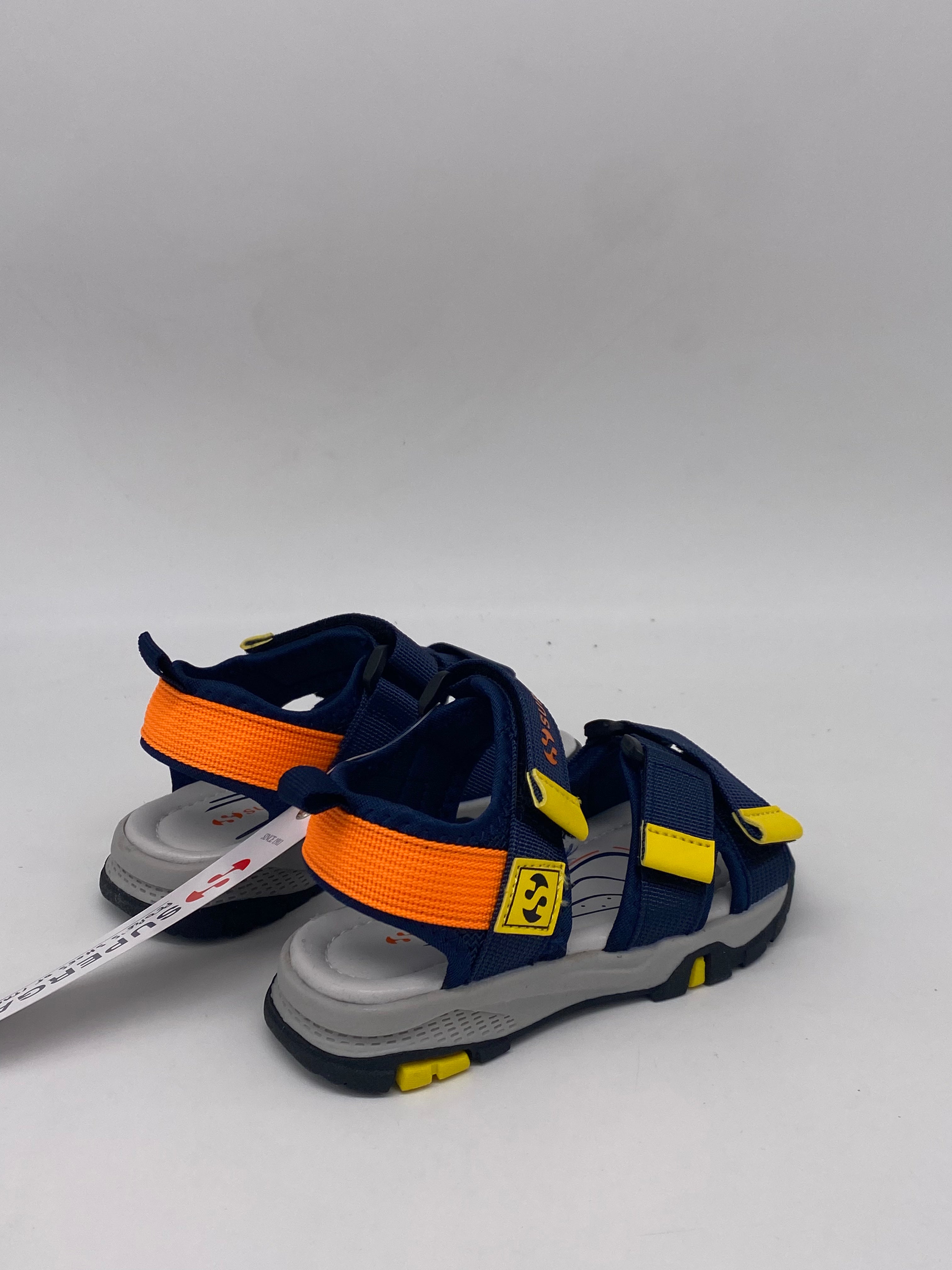 SUPERGA - Sandali Velcro Blu/Arancio - PRIMI PASSI