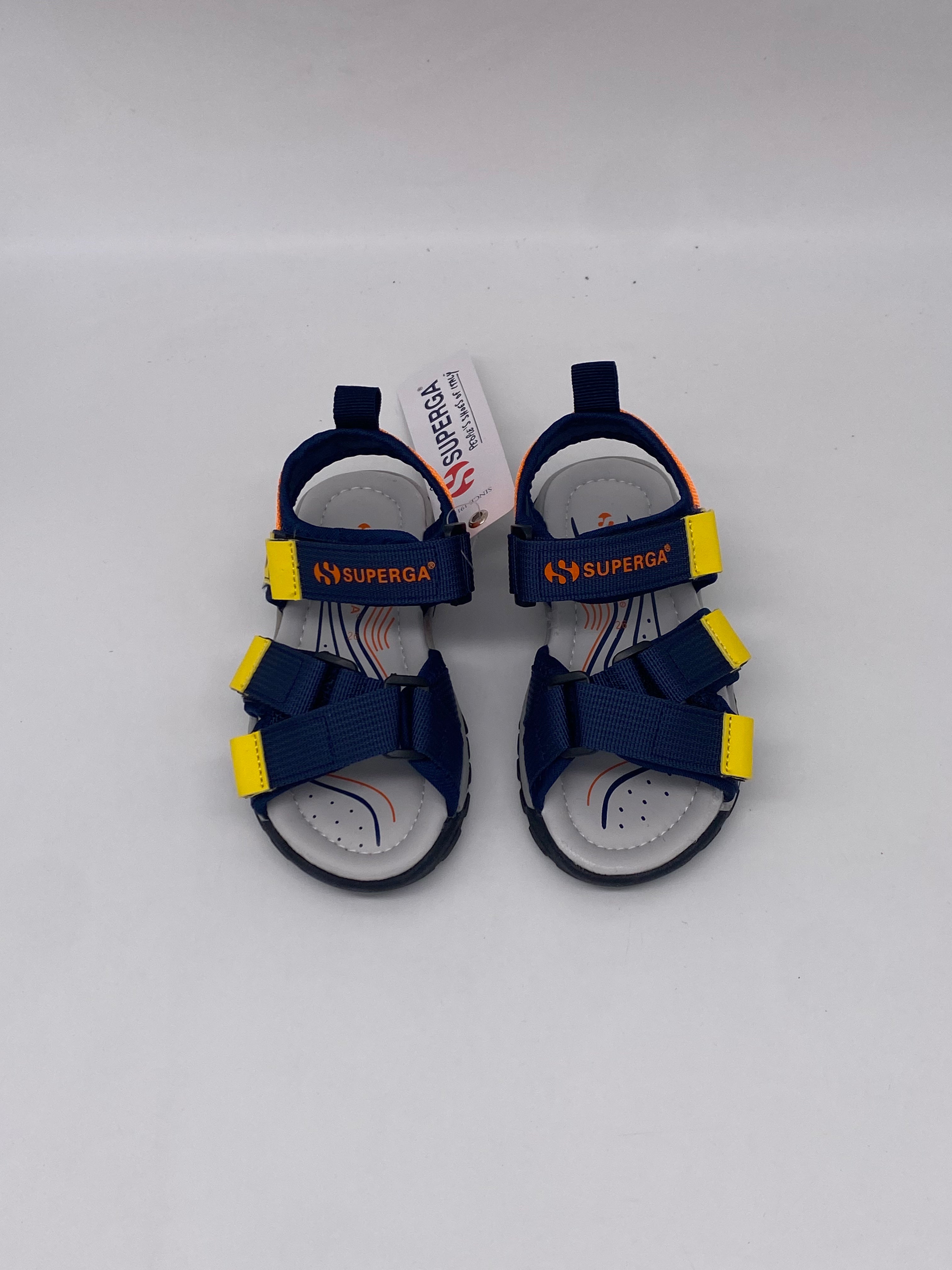 SUPERGA - Sandali Velcro Blu/Arancio - PRIMI PASSI