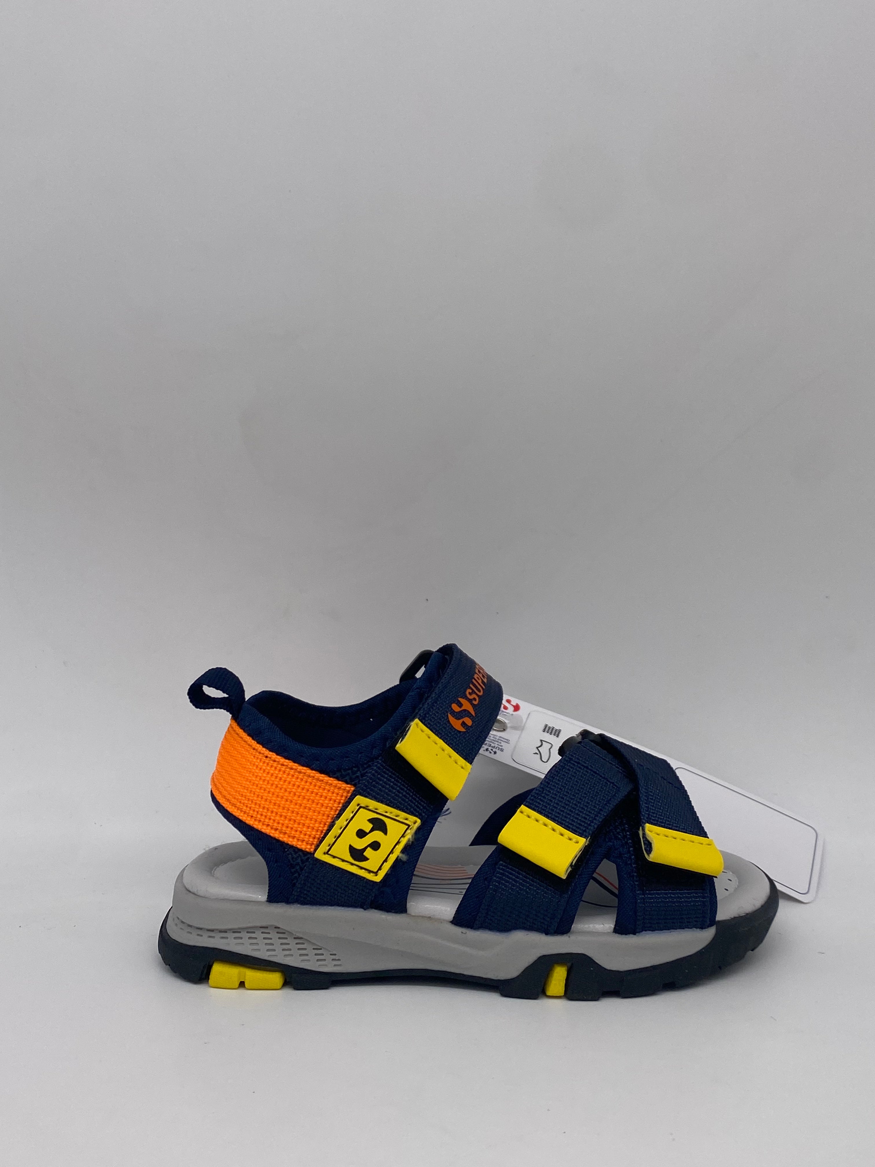 SUPERGA - Sandali Velcro Blu/Arancio - PRIMI PASSI