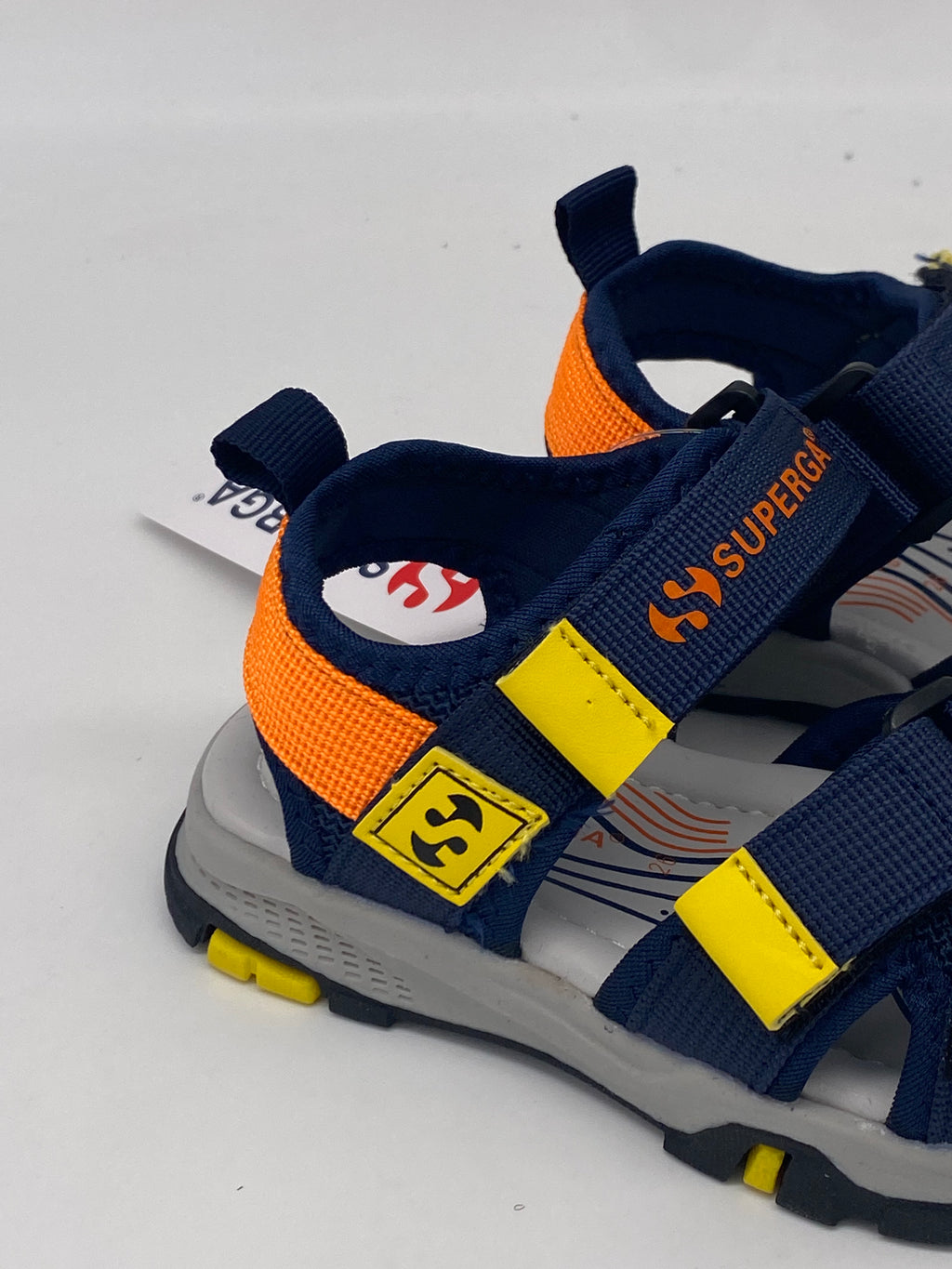 SUPERGA - Sandali Velcro Blu/Arancio - PRIMI PASSI